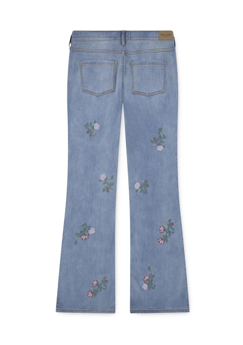 high rise embroidered flare jeans 