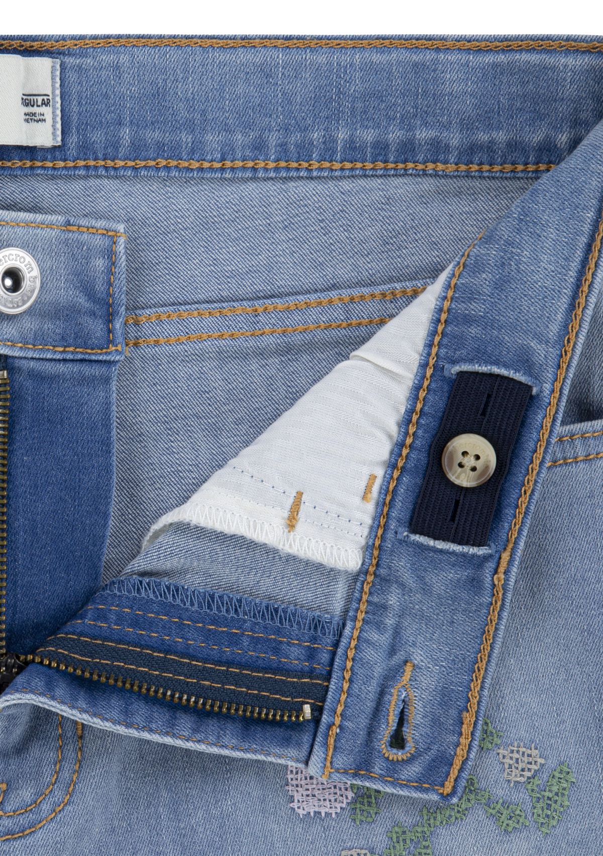 high rise embroidered flare jeans 