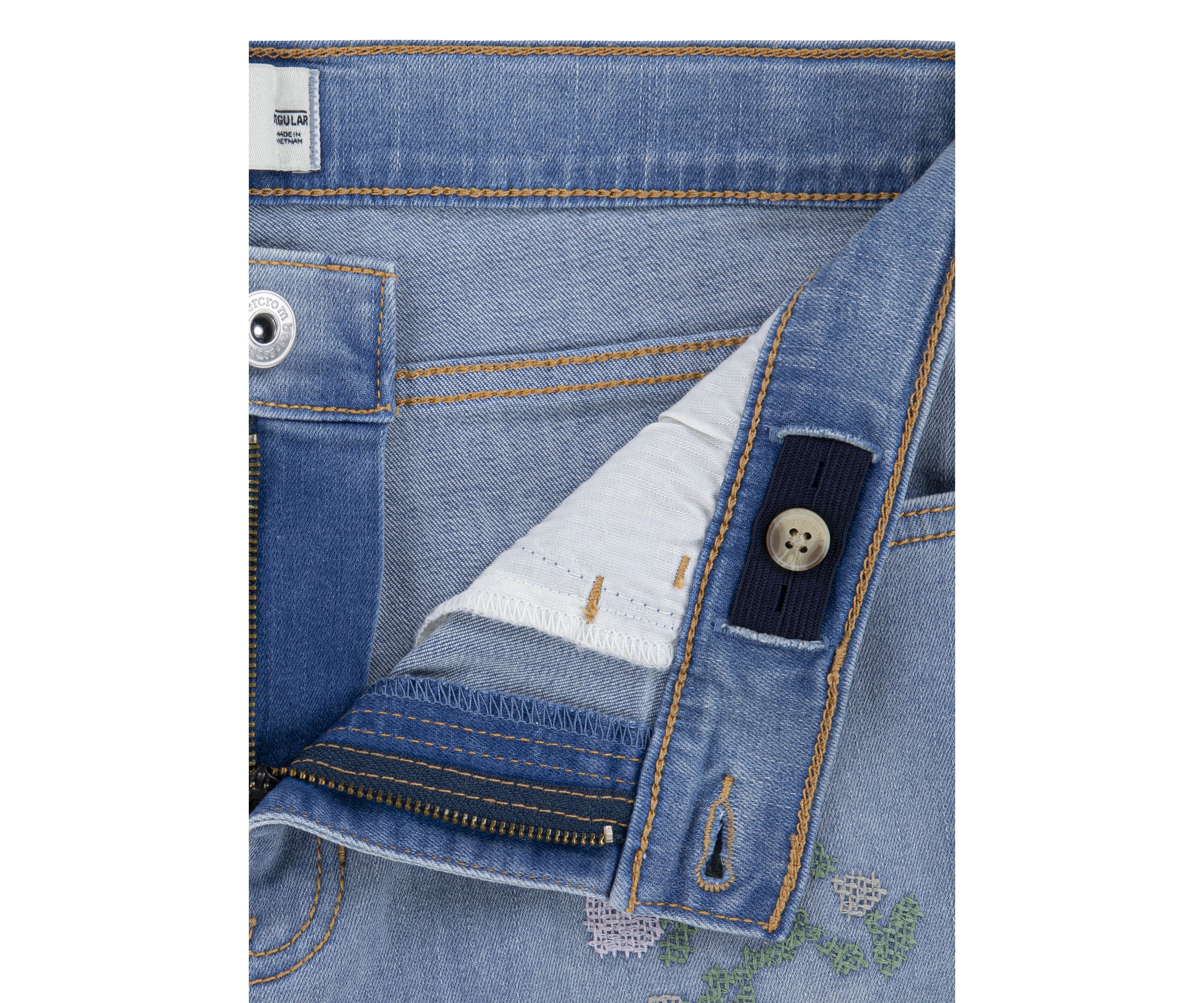 high rise embroidered flare jeans 