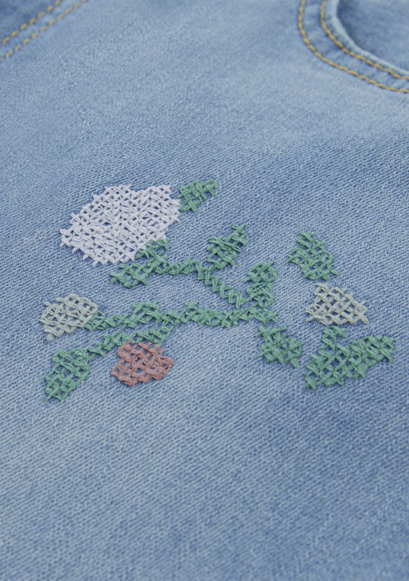 high rise embroidered flare jeans 
