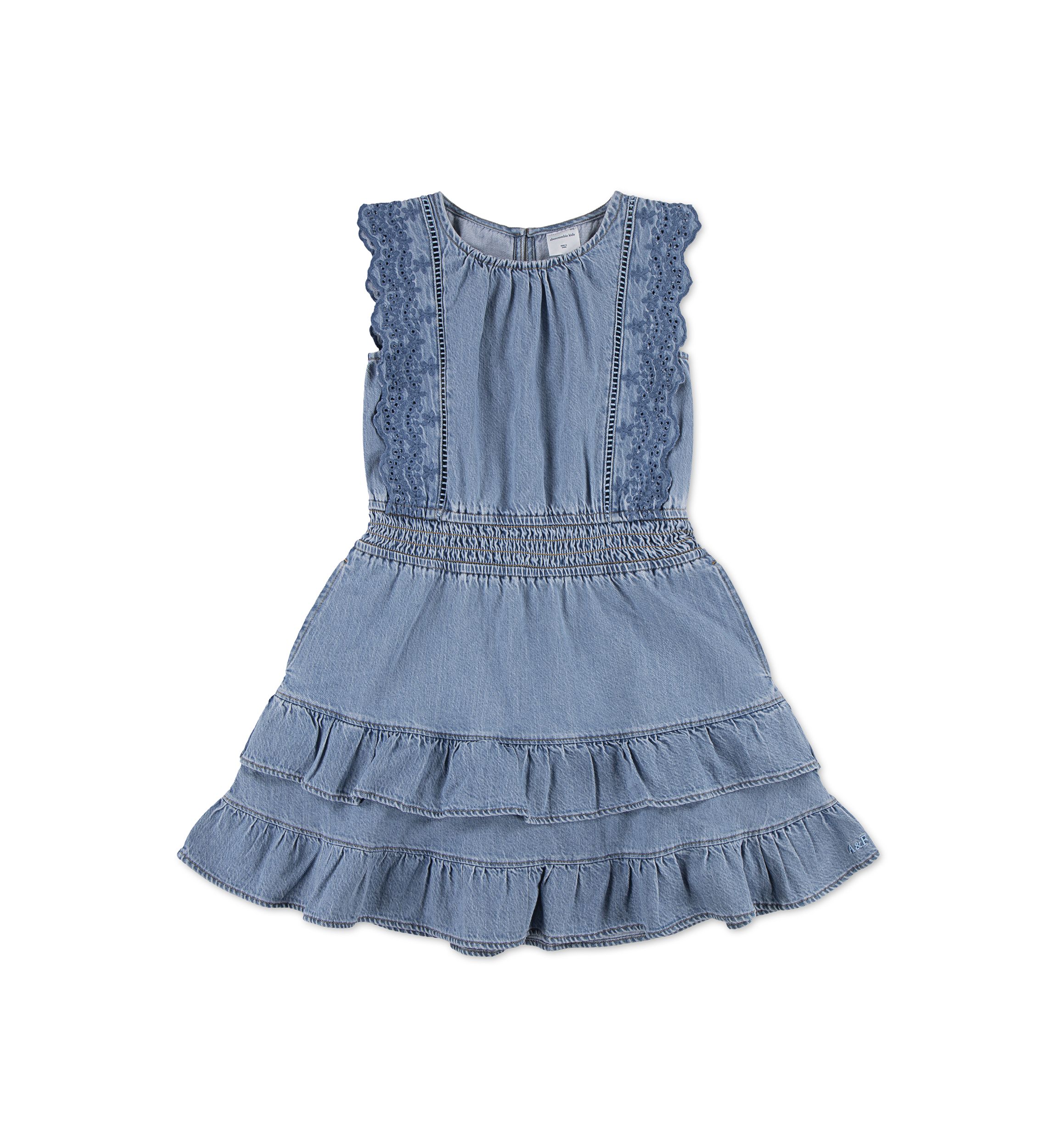  cotton smocked waist tiered dress