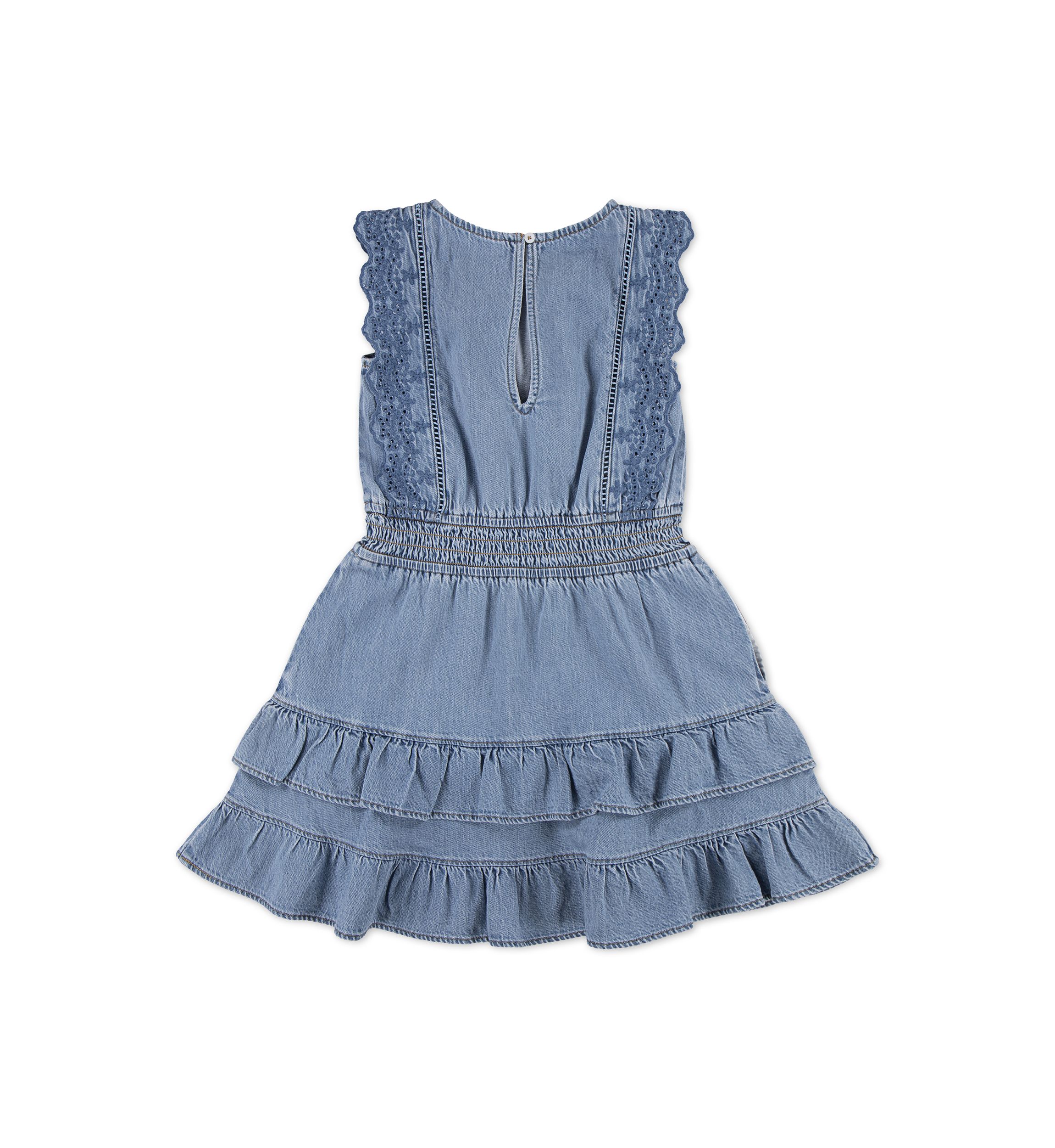  cotton smocked waist tiered dress