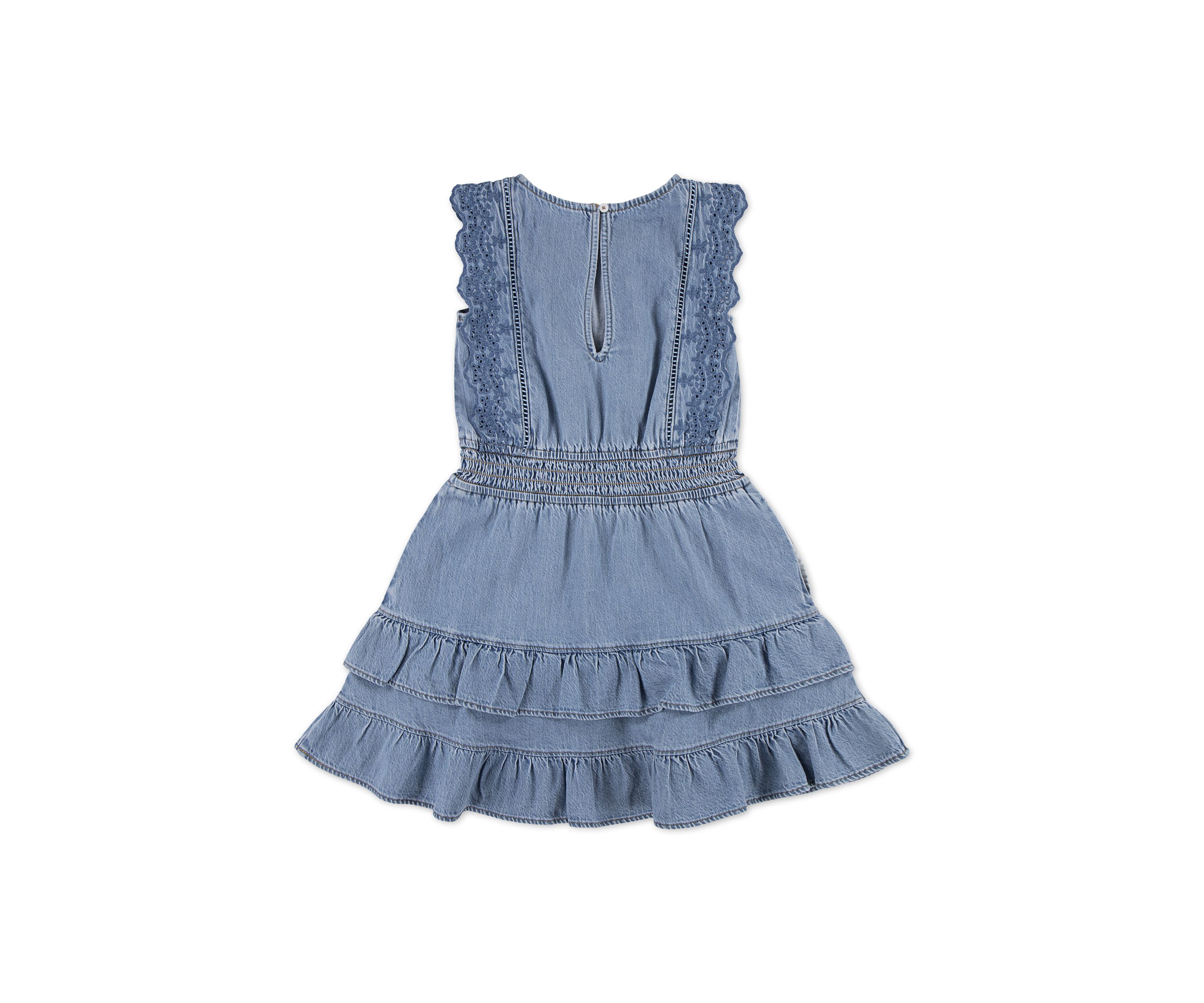  cotton smocked waist tiered dress