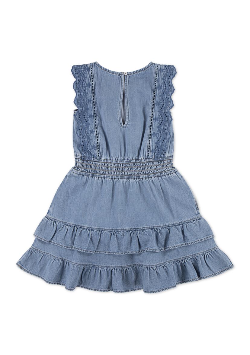  cotton smocked waist tiered dress
