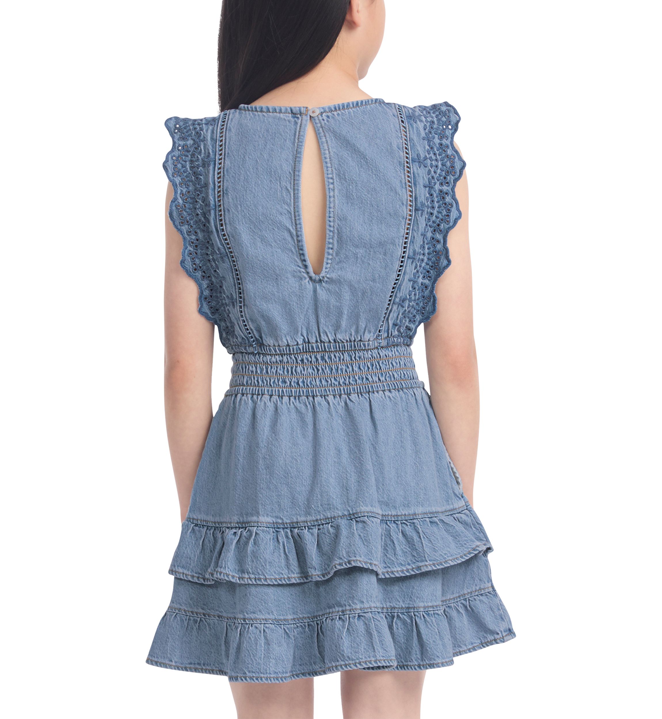  cotton smocked waist tiered dress