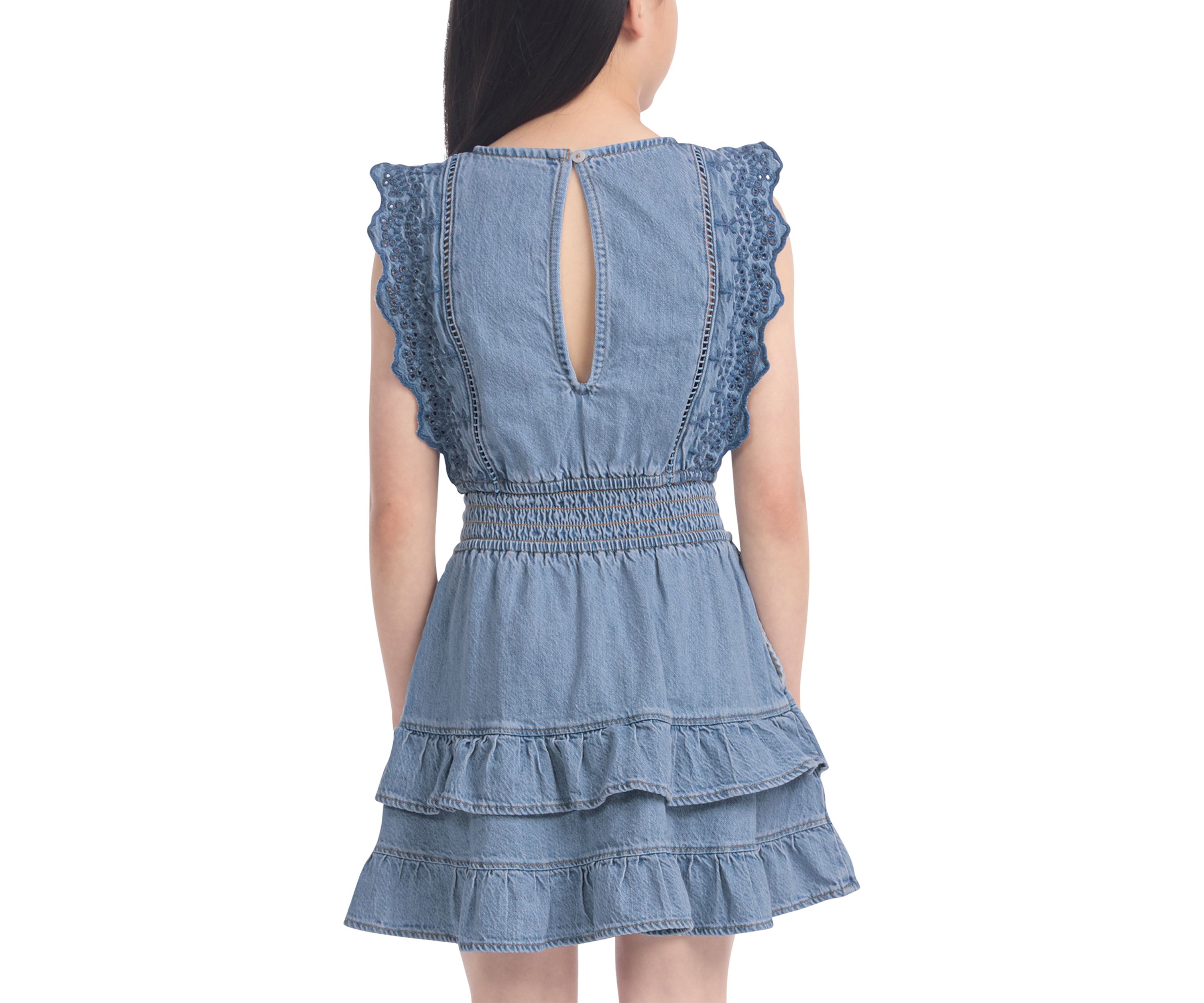 cotton smocked waist tiered dress
