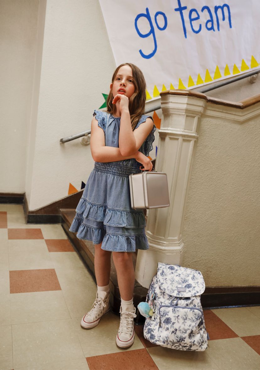  cotton smocked waist tiered dress