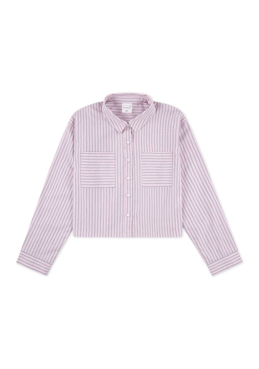 stripe boxy button front shirt 