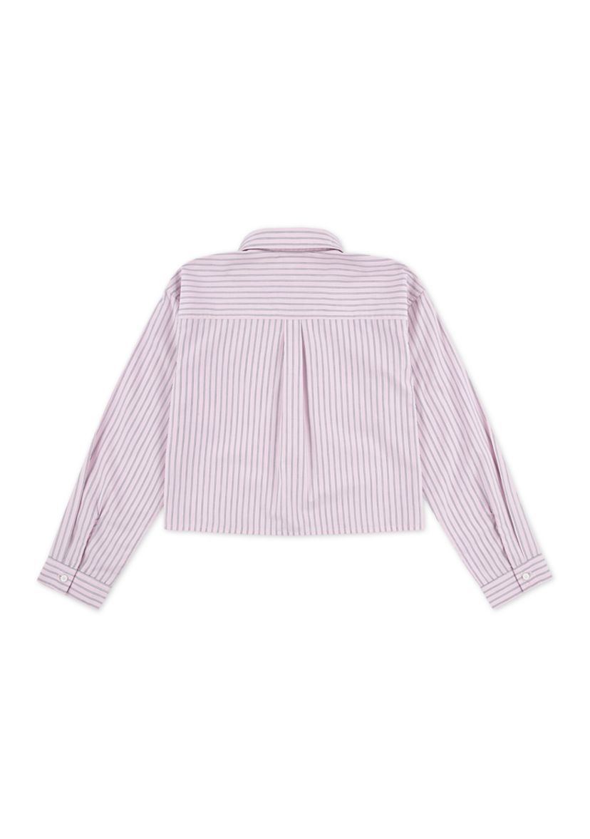 stripe boxy button front shirt 
