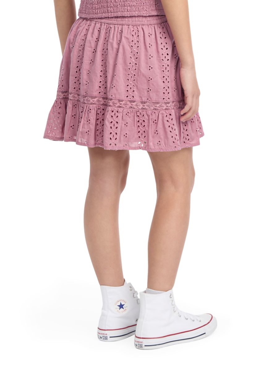 eyelet mini skort 