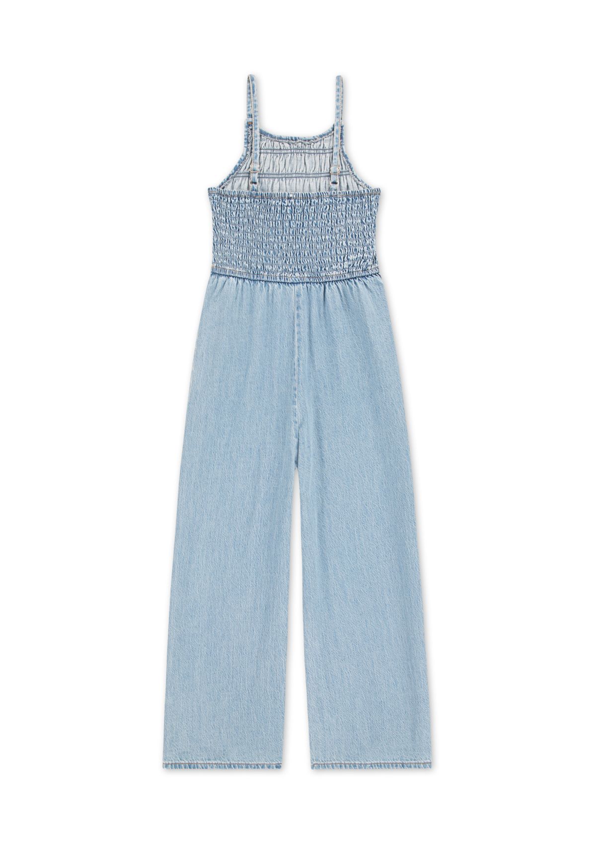 high neck denim jumpsuit 
