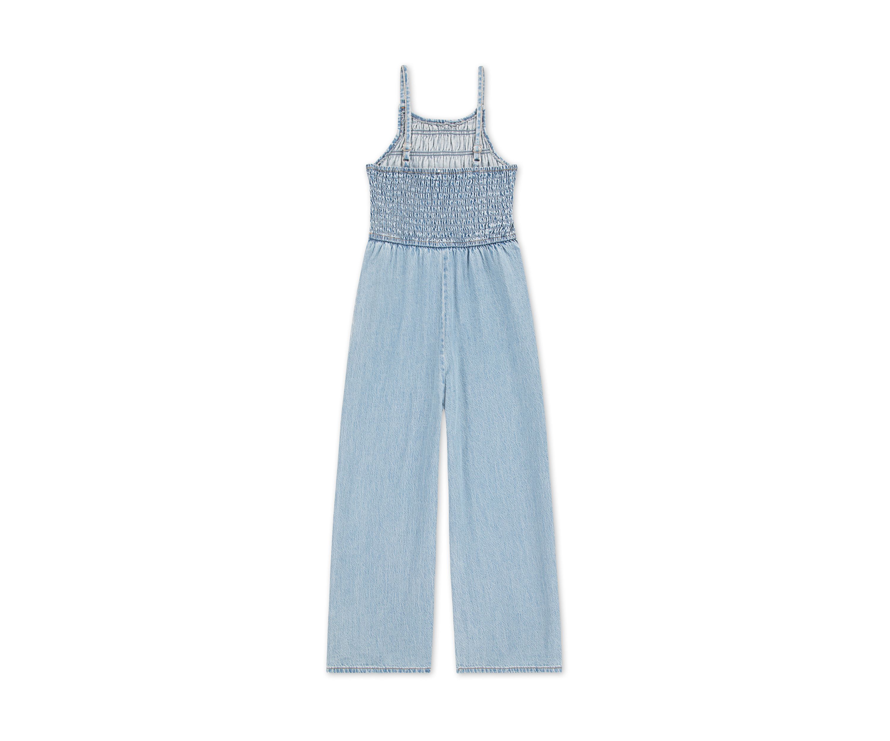 high neck denim jumpsuit 
