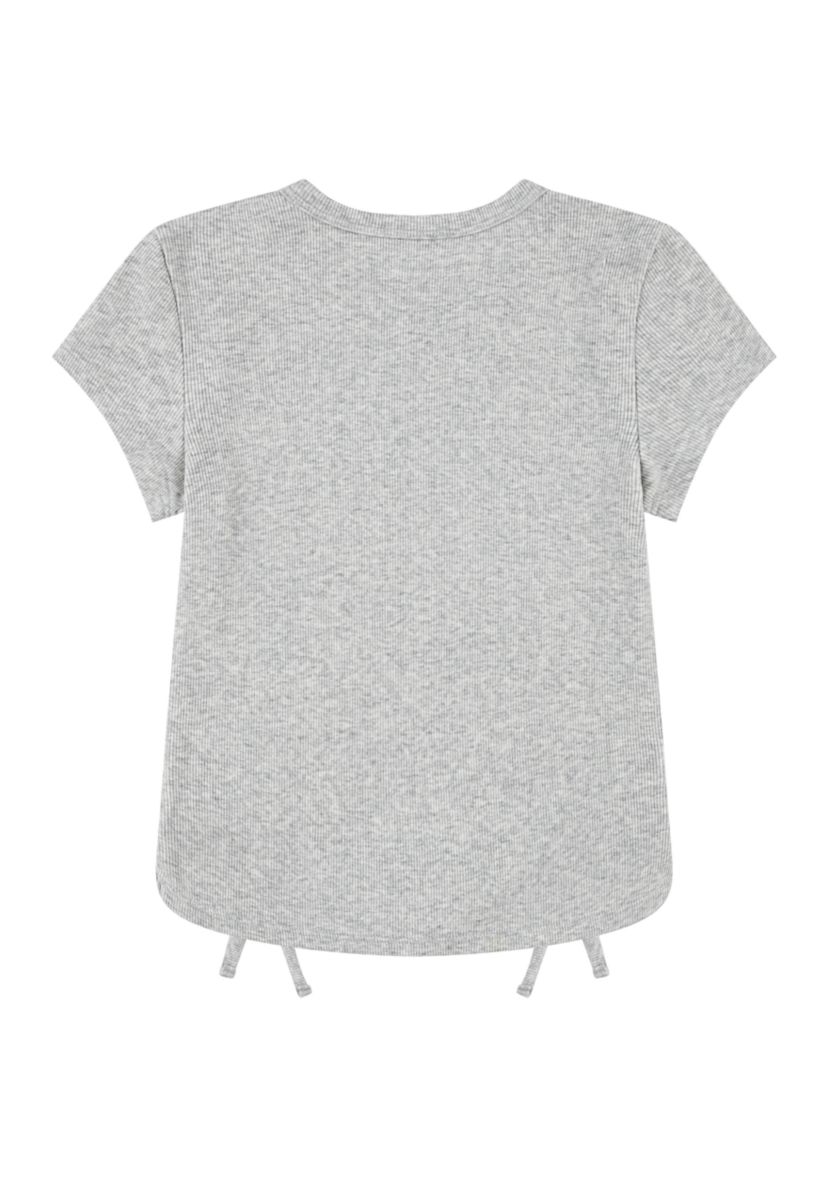ruched side bow baby tee