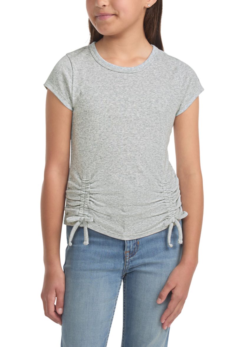 ruched side bow baby tee