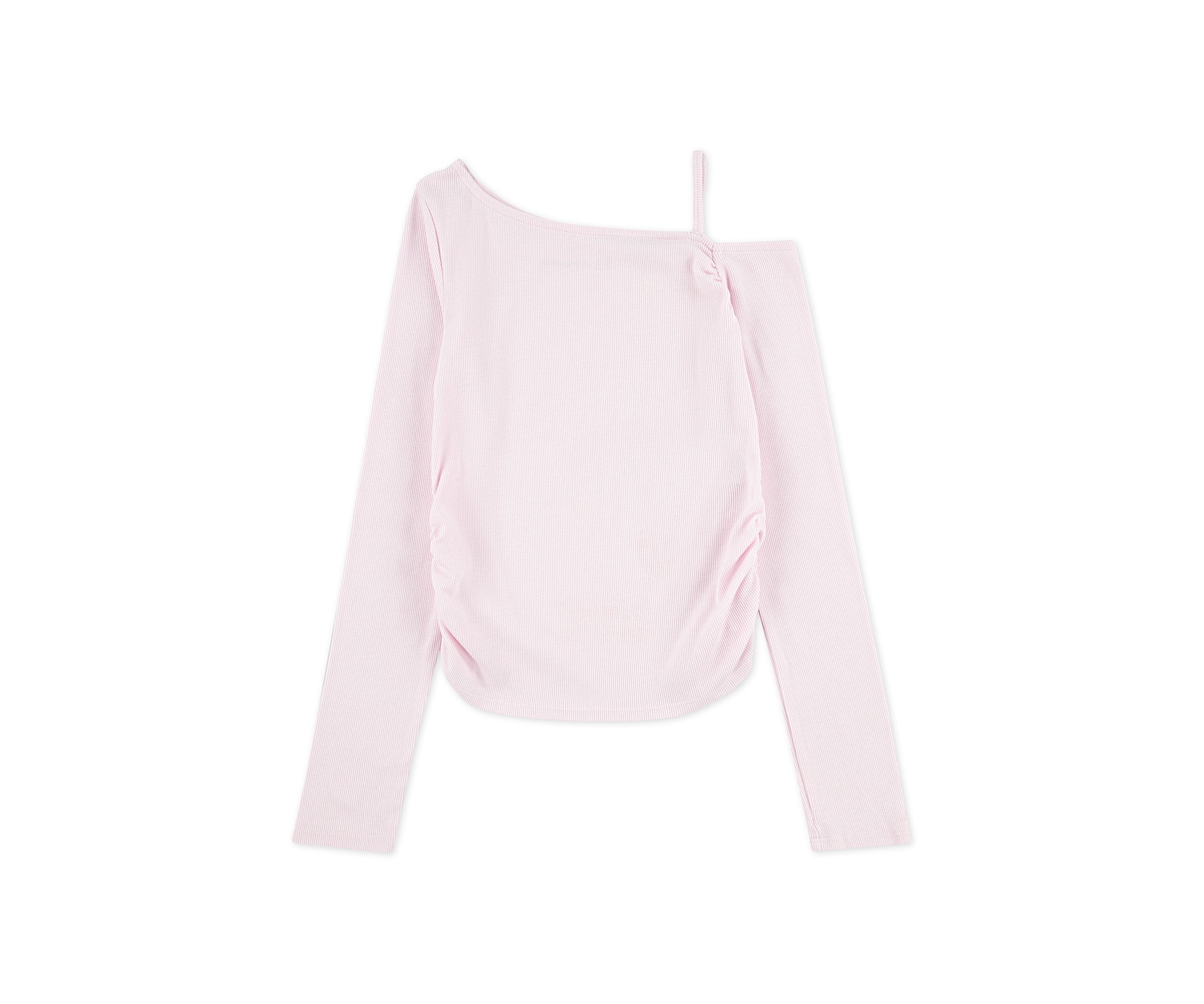 asymmetrical ruched long sleeve top 