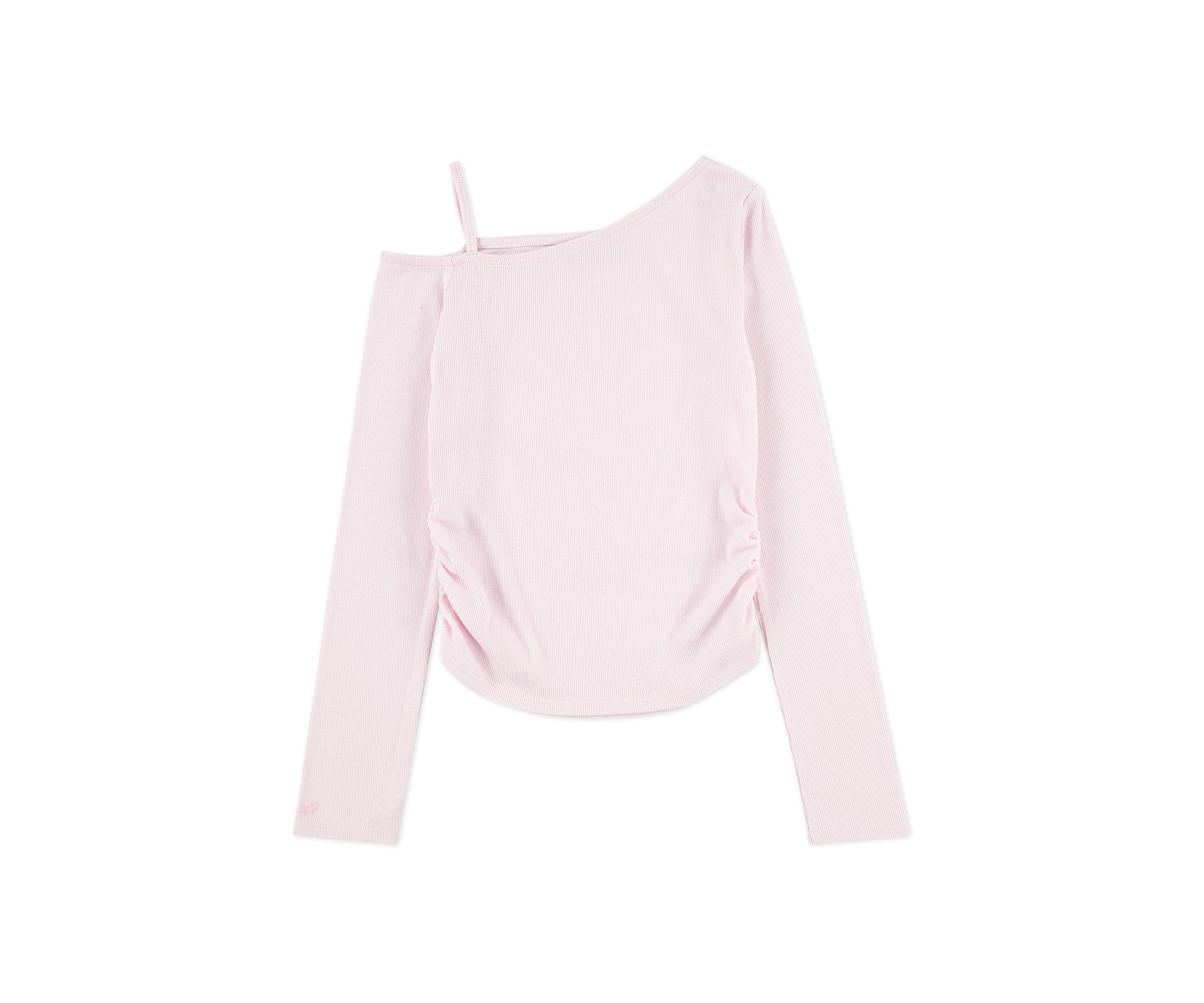 asymmetrical ruched long sleeve top 