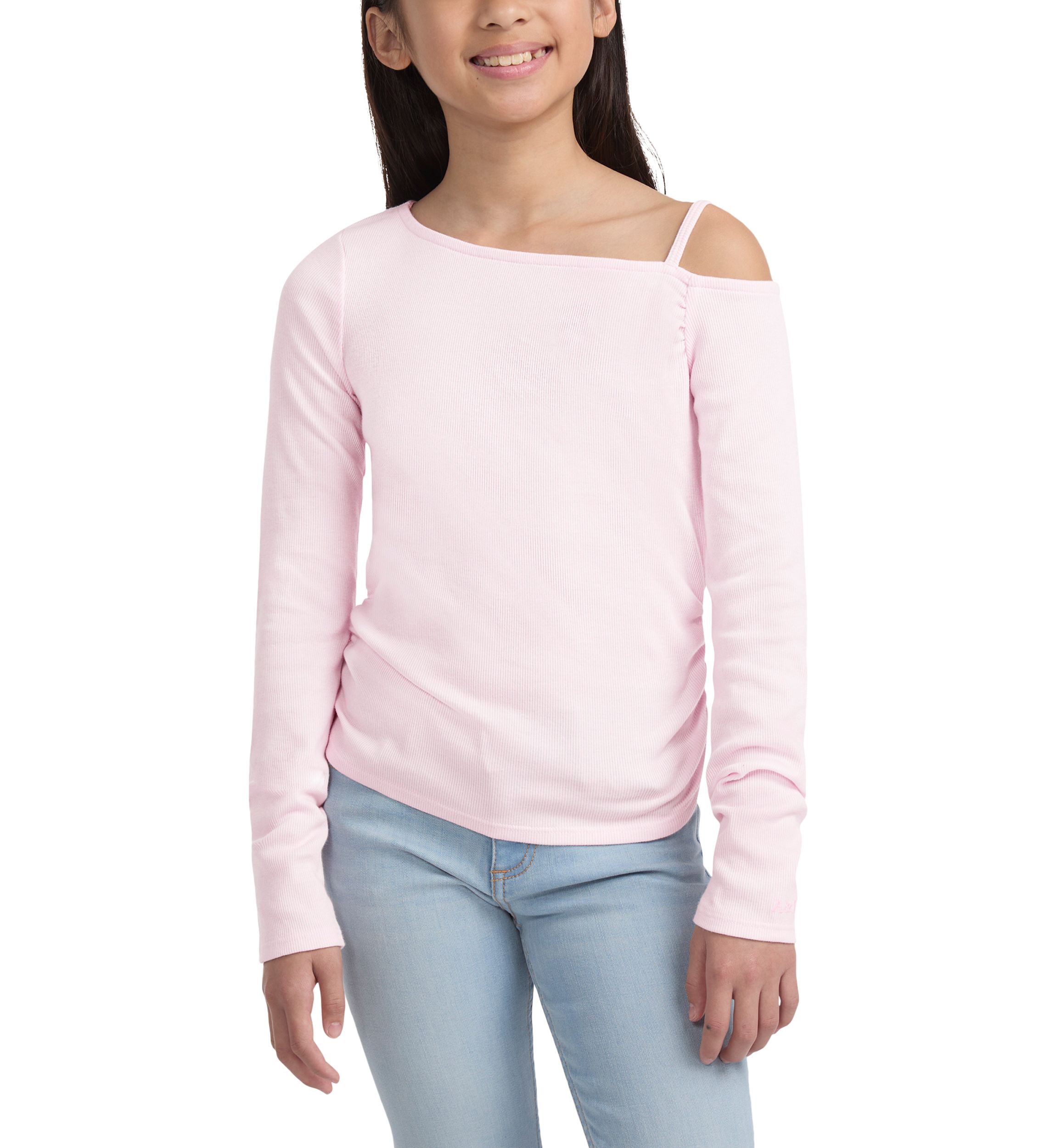 asymmetrical ruched long sleeve top 