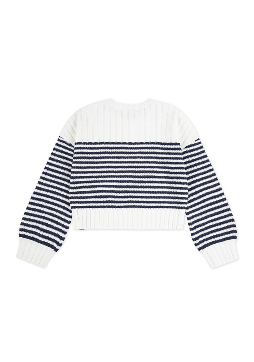 slash neck striped sweater