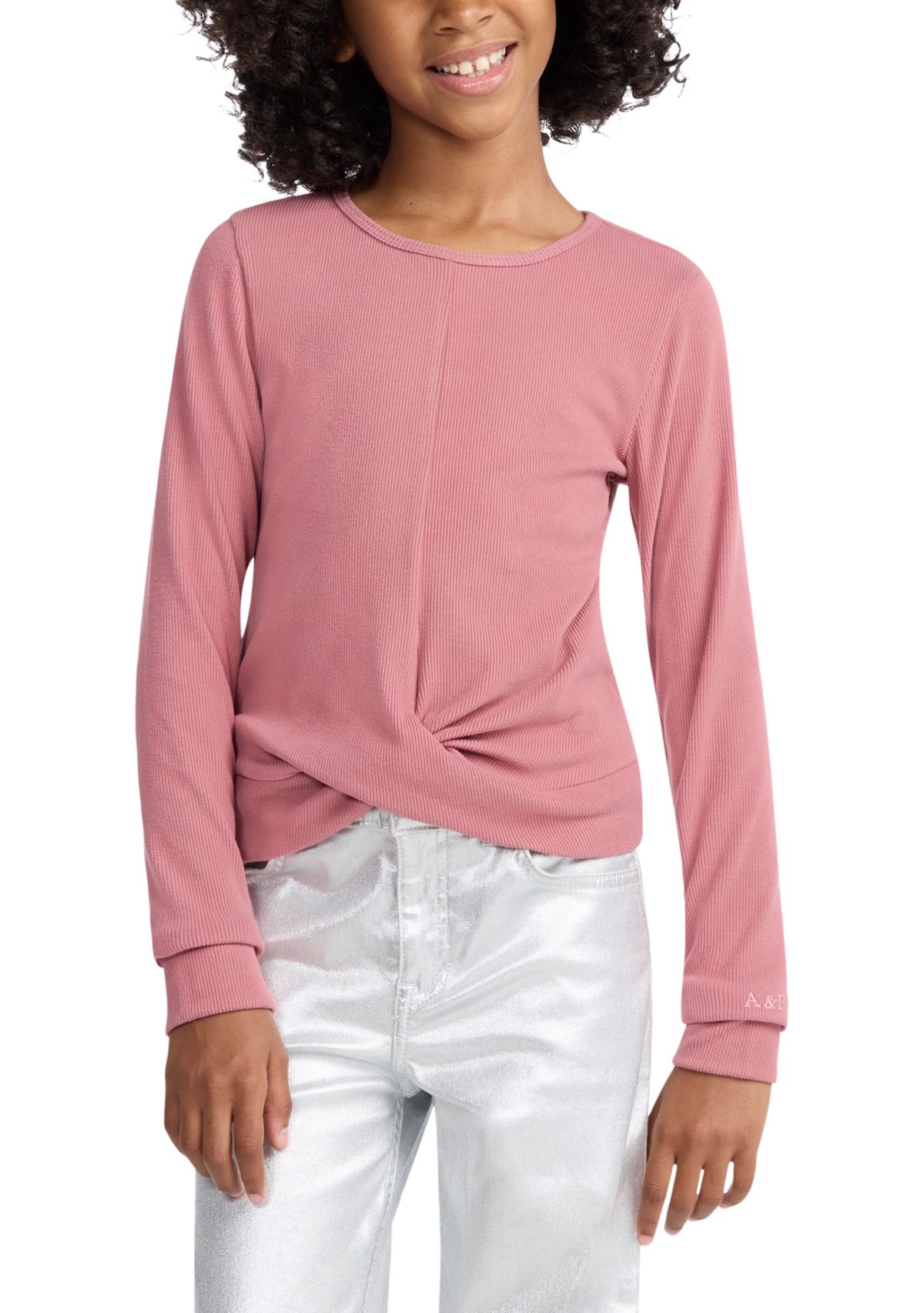 cozy twist front ribbed top