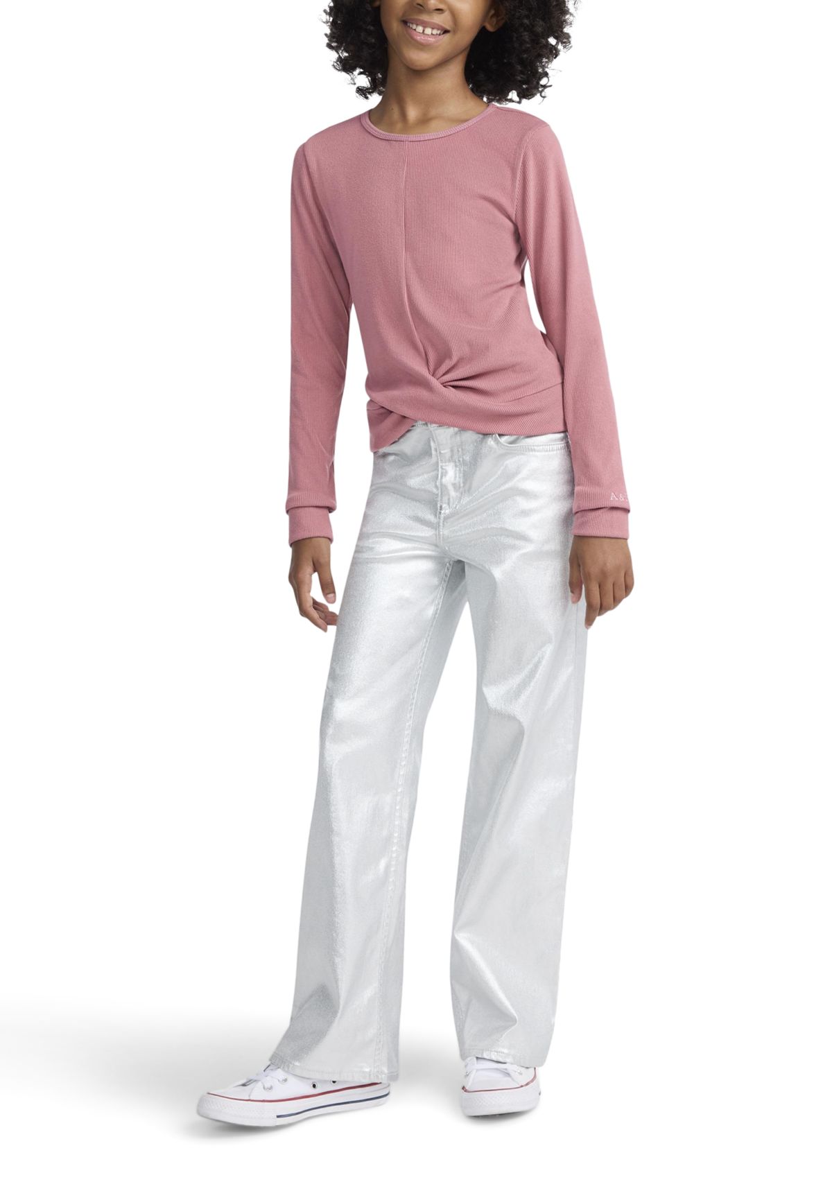 cozy twist front ribbed top