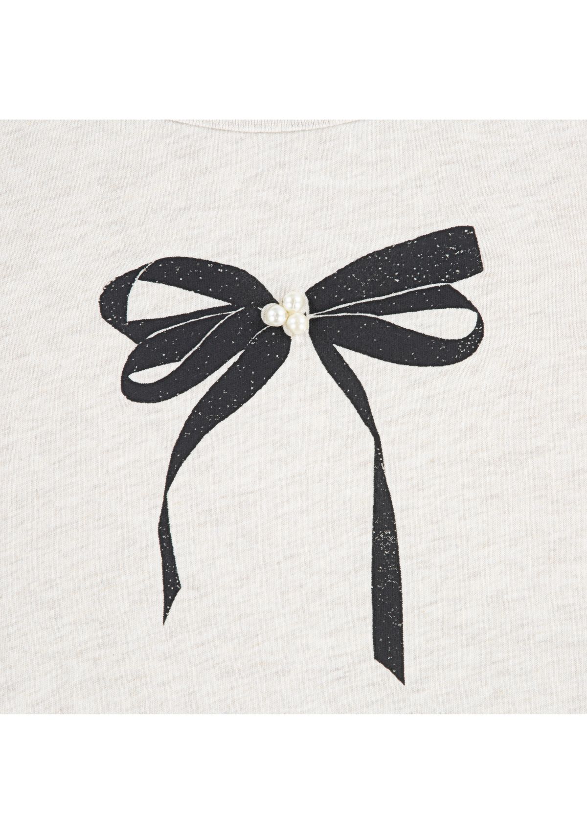 pearl bow ruched tee