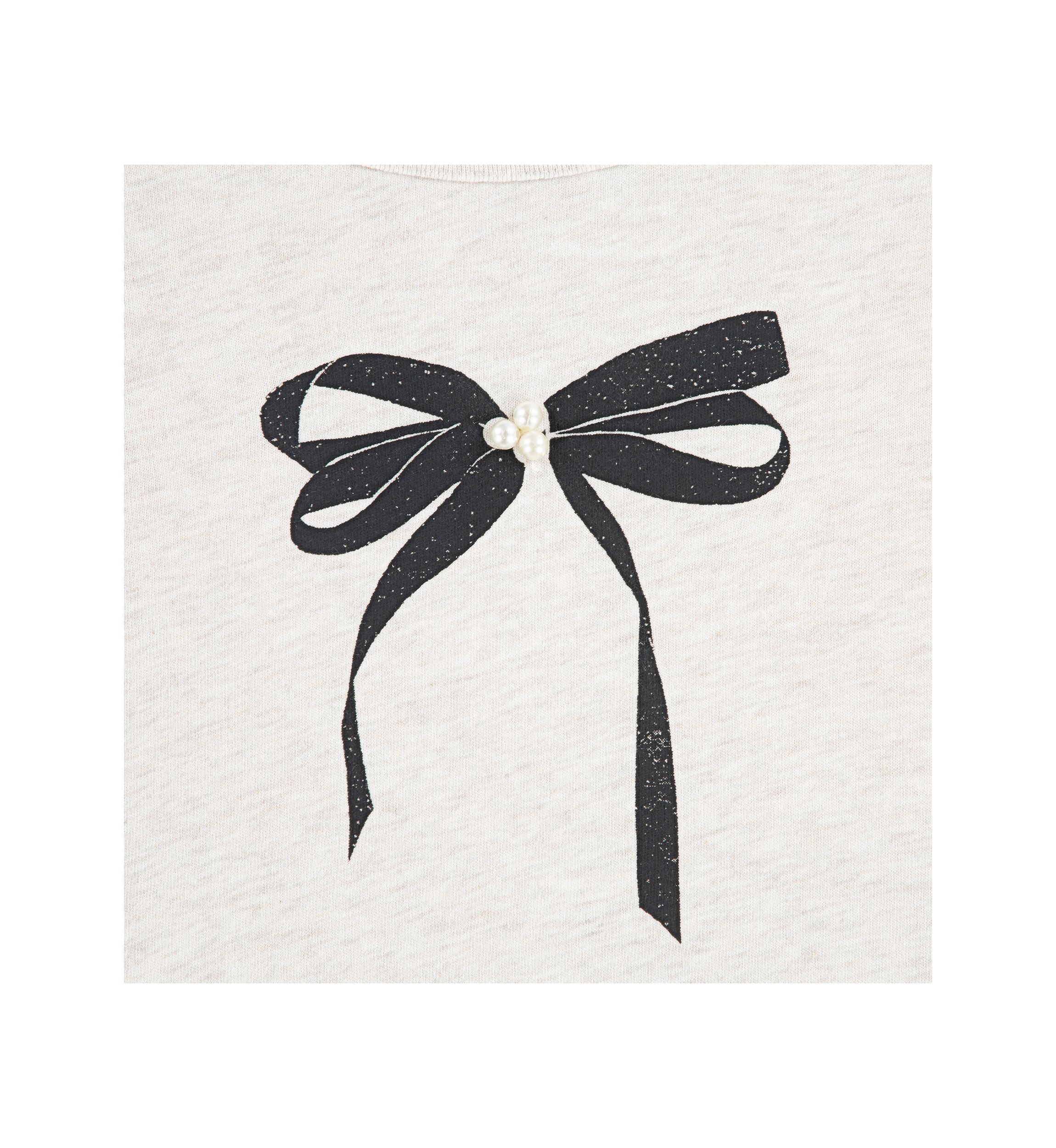 pearl bow ruched tee