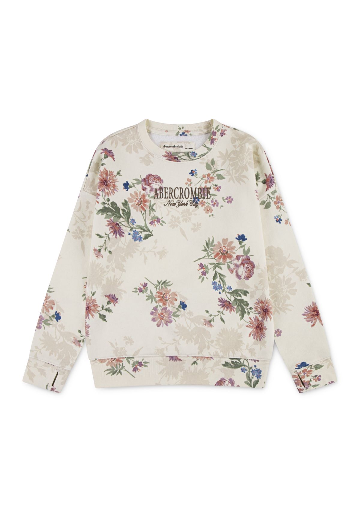 elongated crewneck fleece sweatshirt