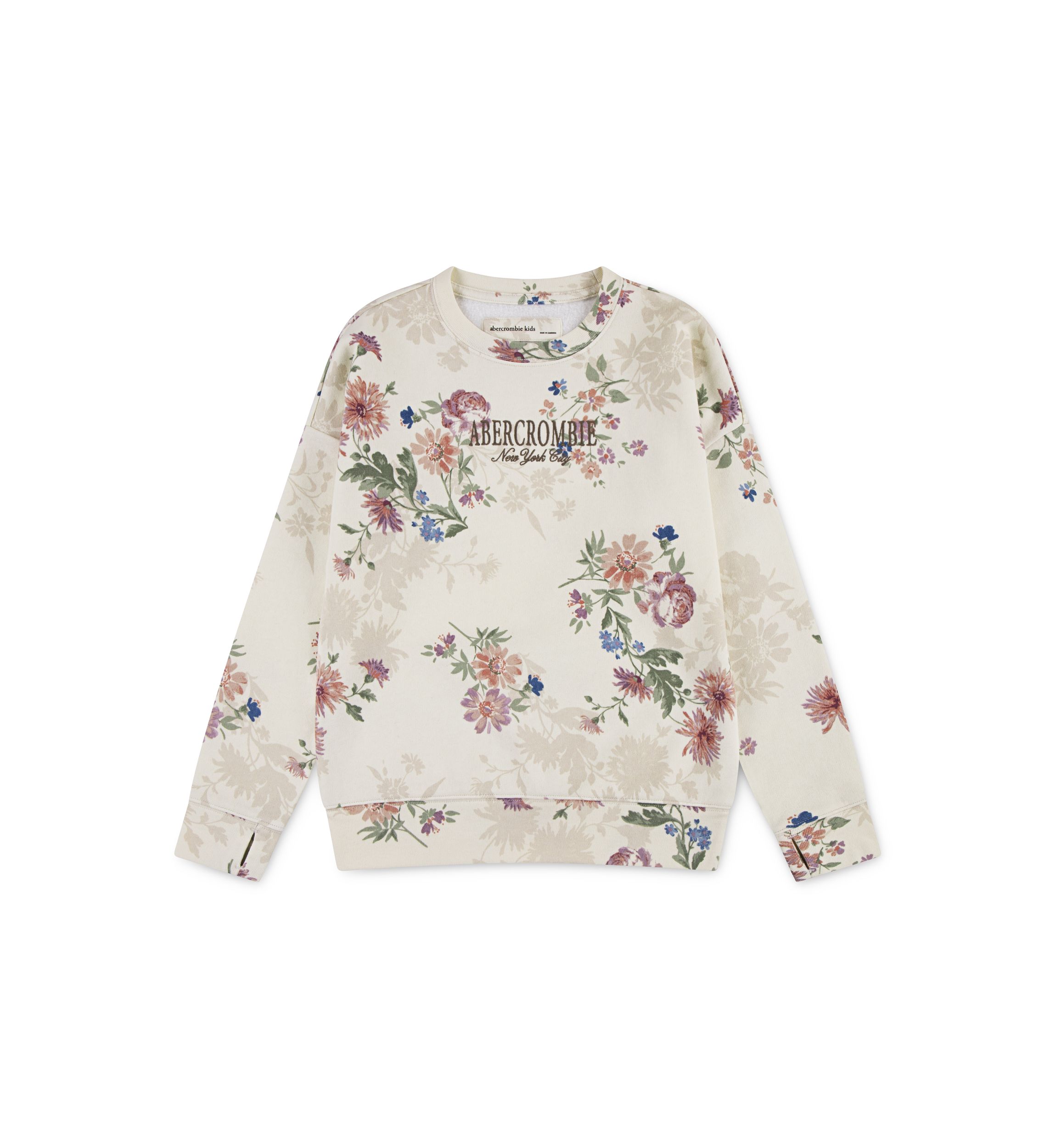elongated crewneck fleece sweatshirt