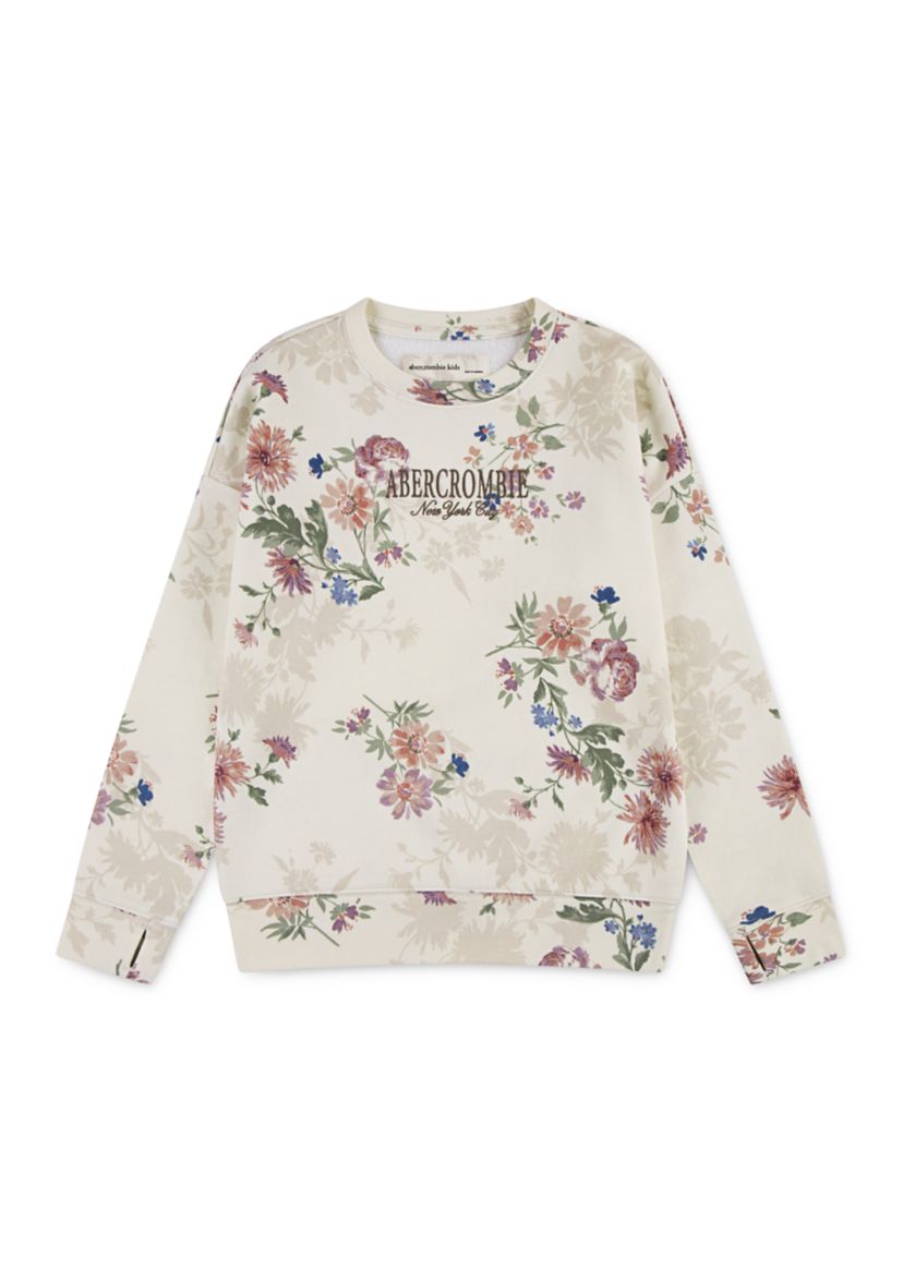 elongated crewneck fleece sweatshirt