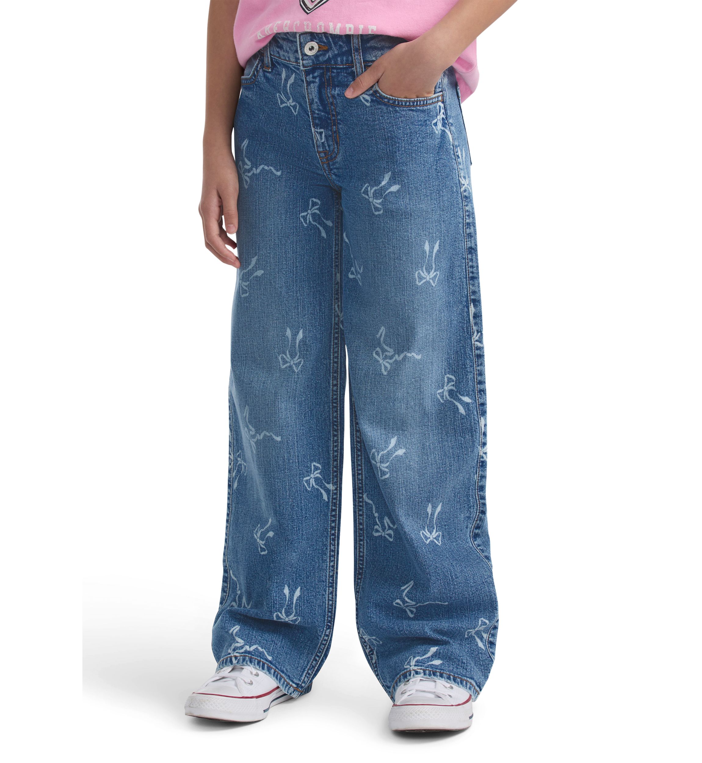 high rise discharge wide leg jeans