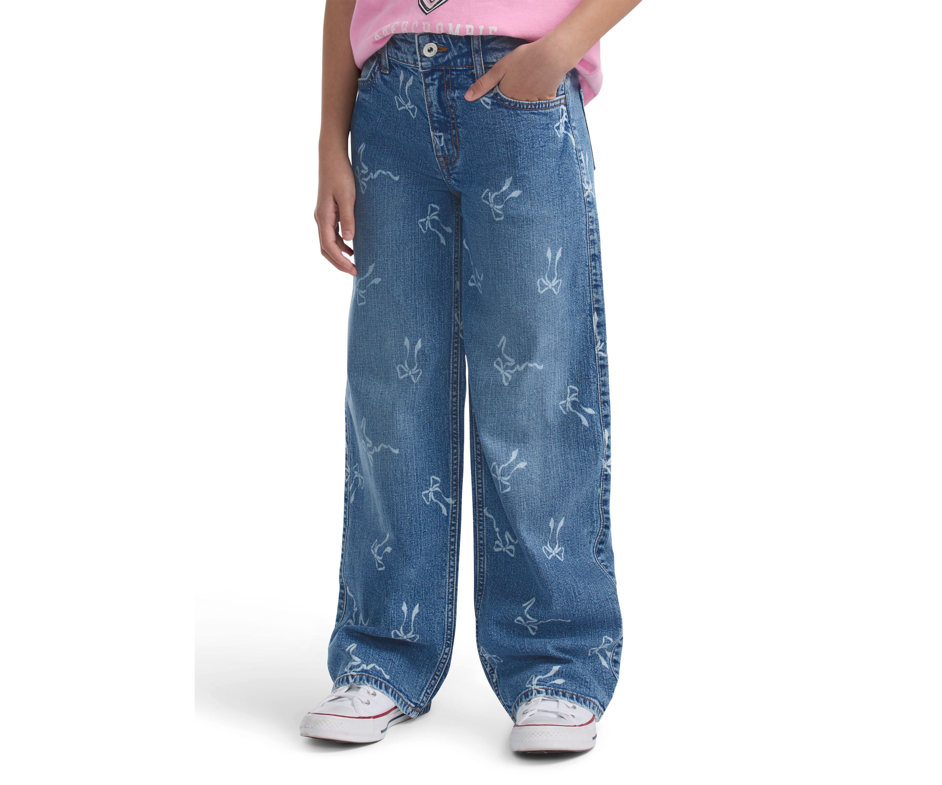 high rise discharge wide leg jeans