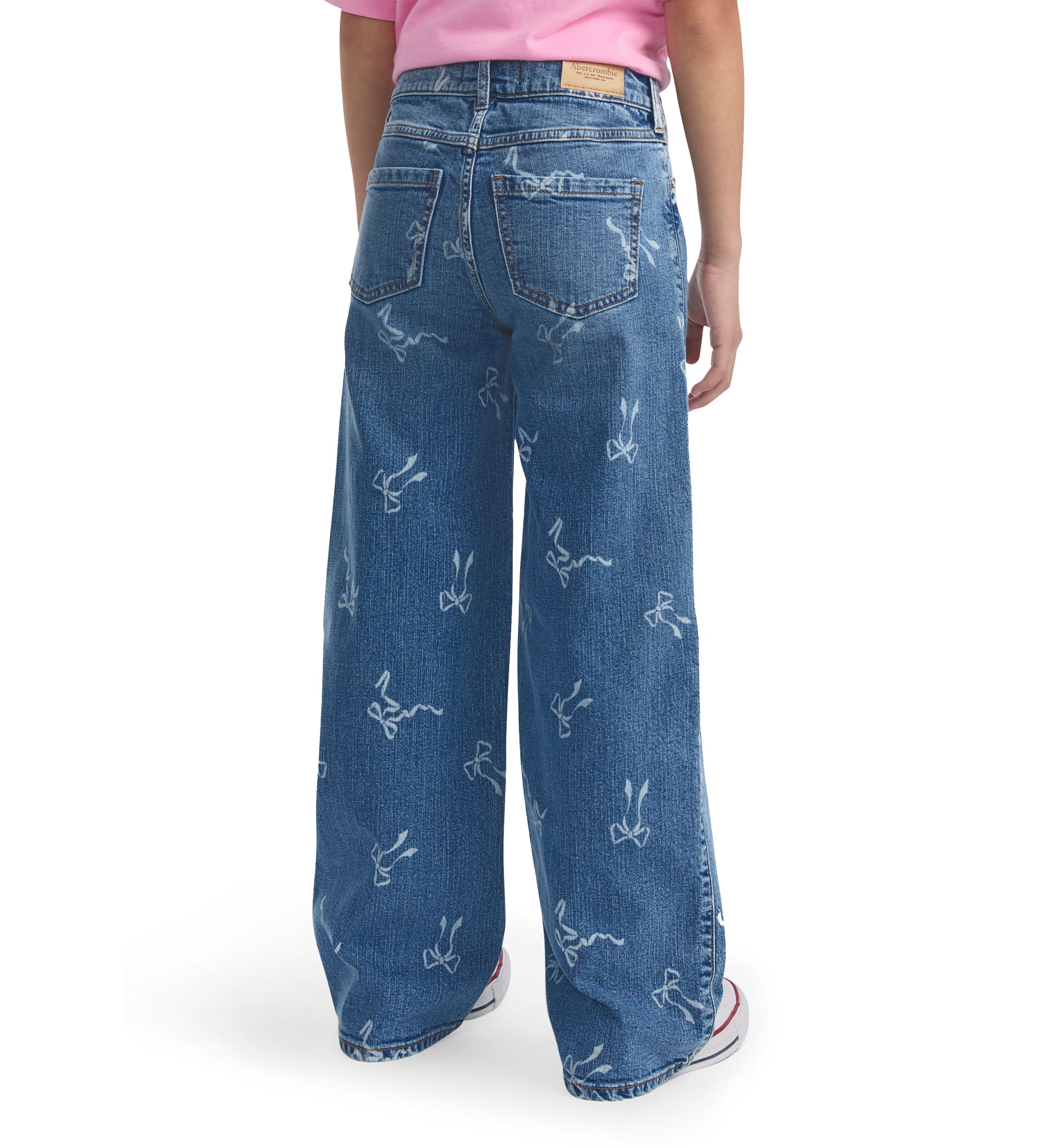 high rise discharge wide leg jeans