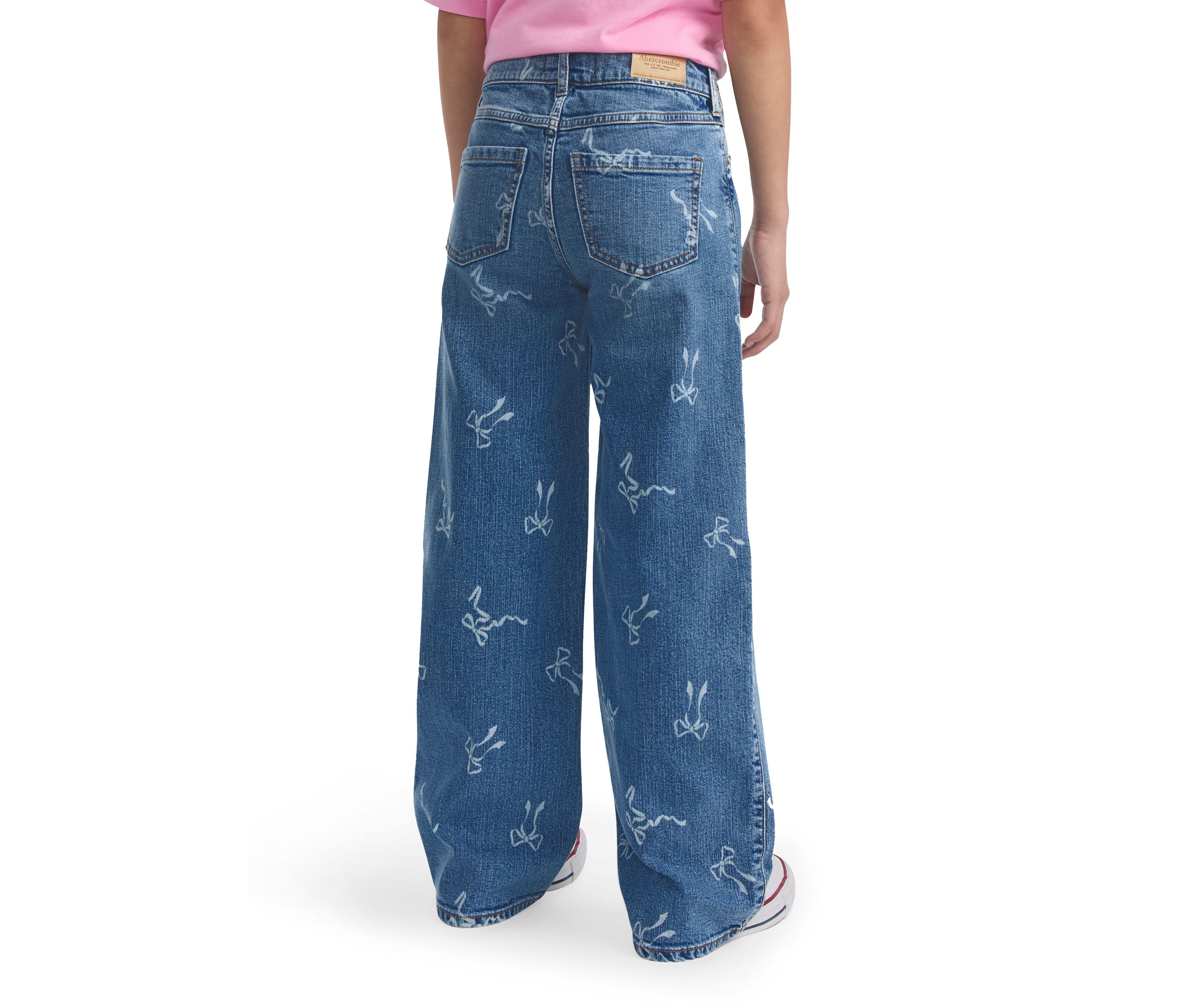 high rise discharge wide leg jeans