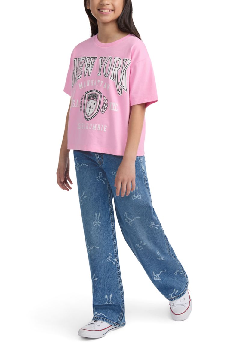 high rise discharge wide leg jeans