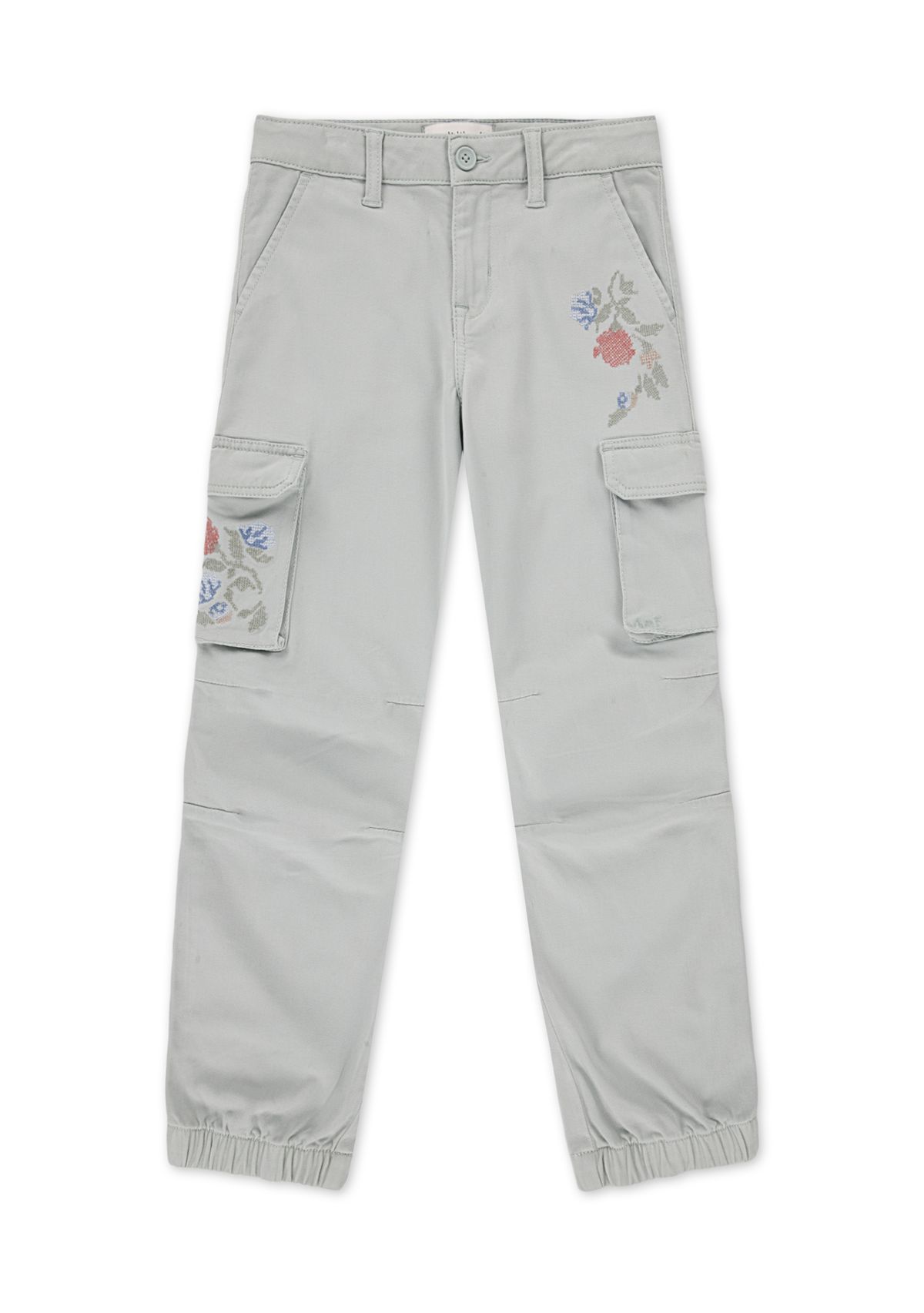 embroidered cargo joggers