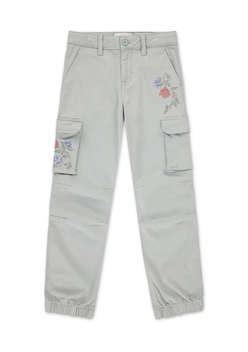 embroidered cargo joggers