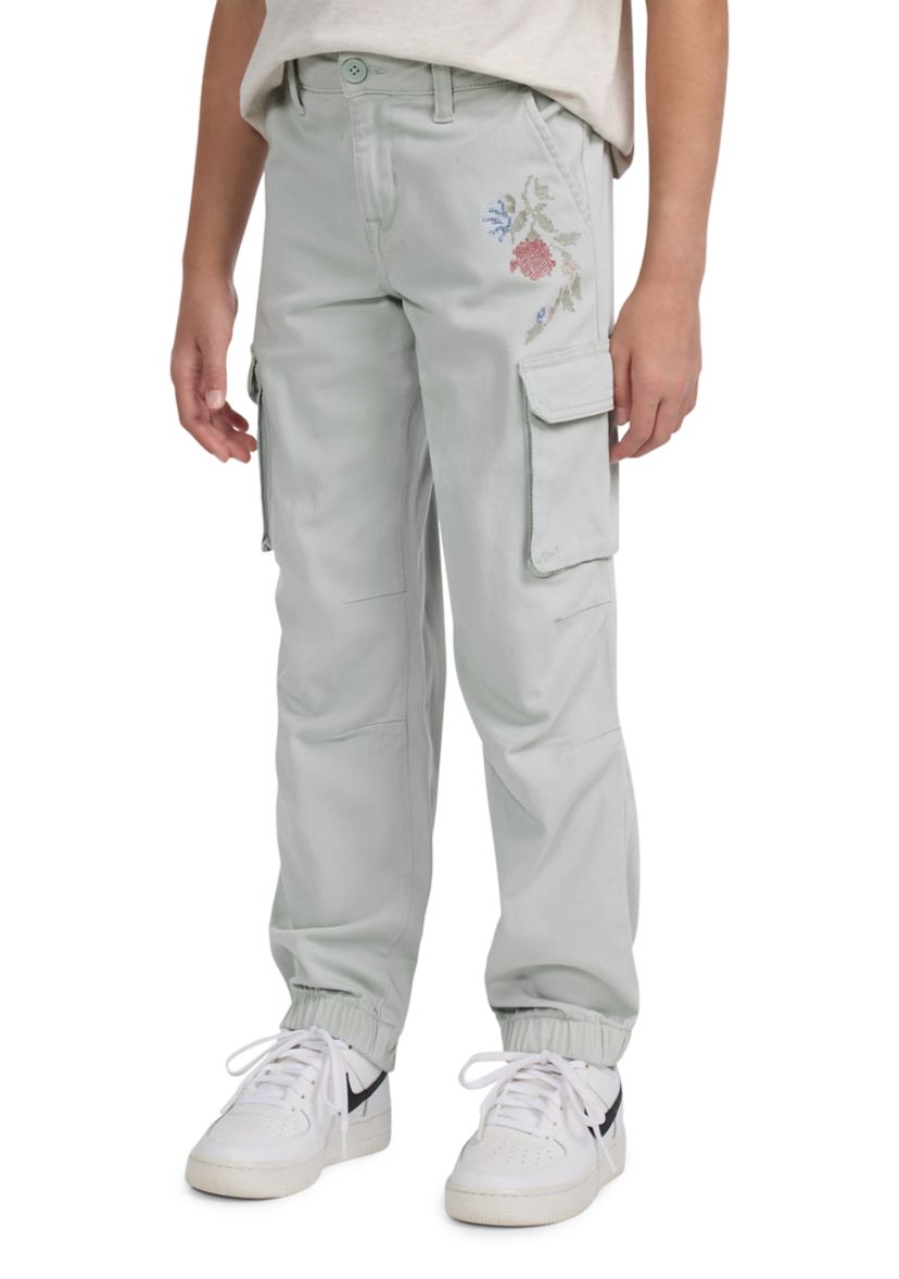 embroidered cargo joggers