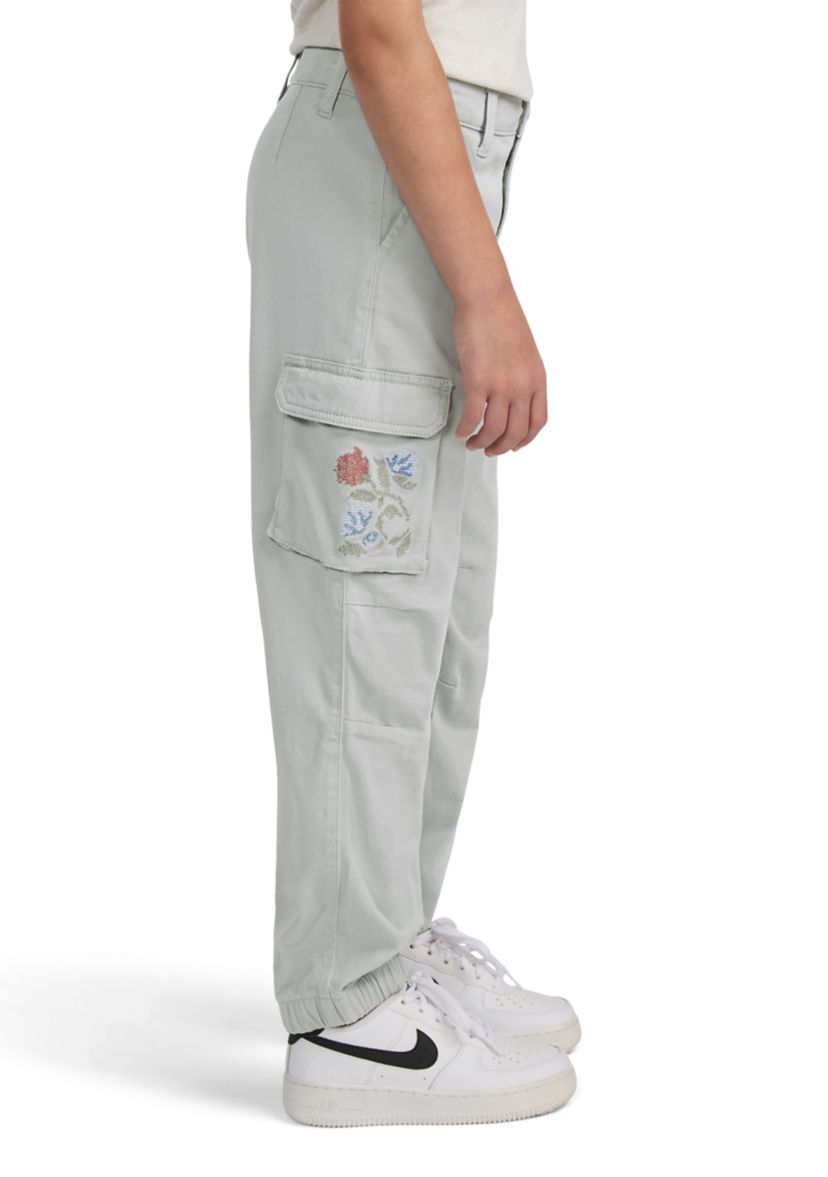 embroidered cargo joggers