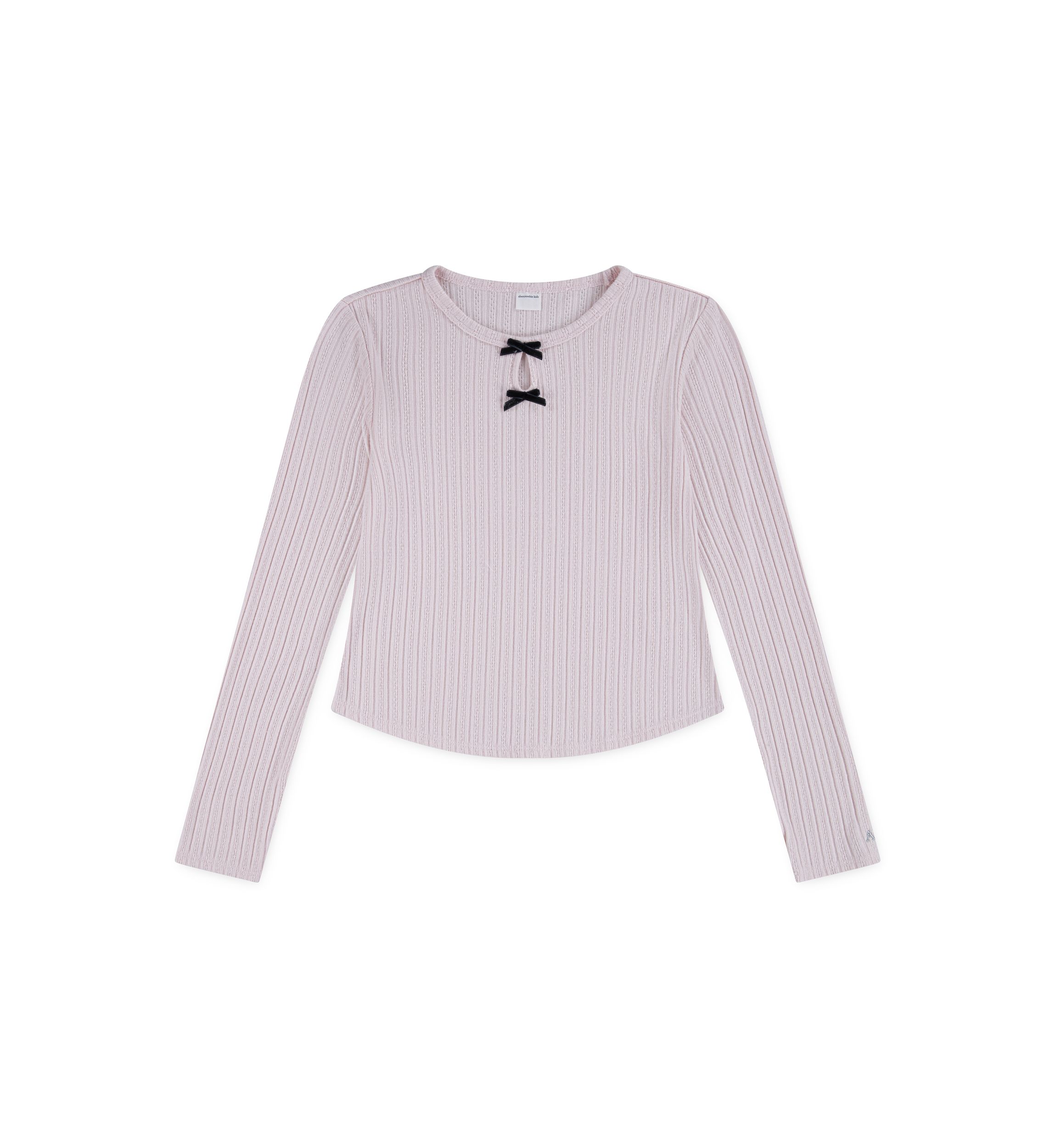 double bow pointelle top 