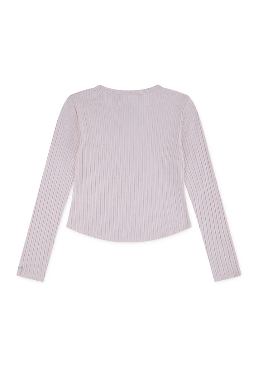 double bow pointelle top 