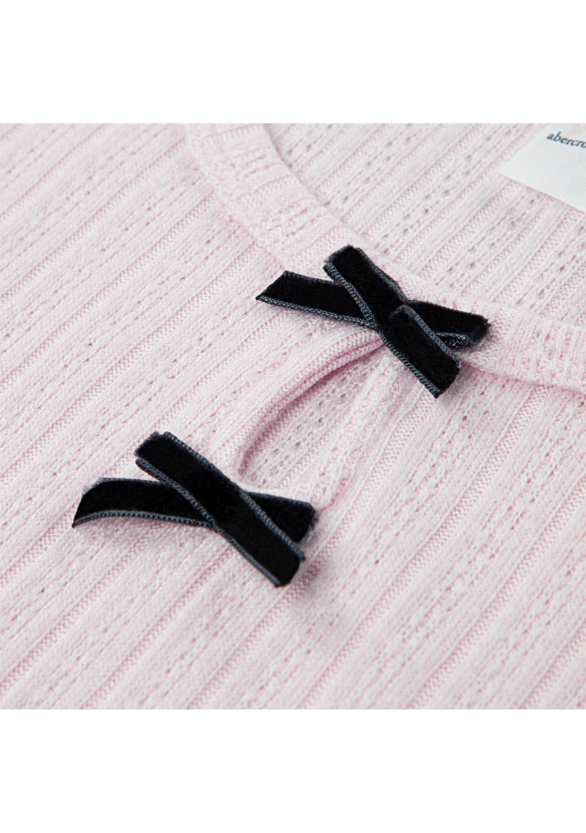 double bow pointelle top 