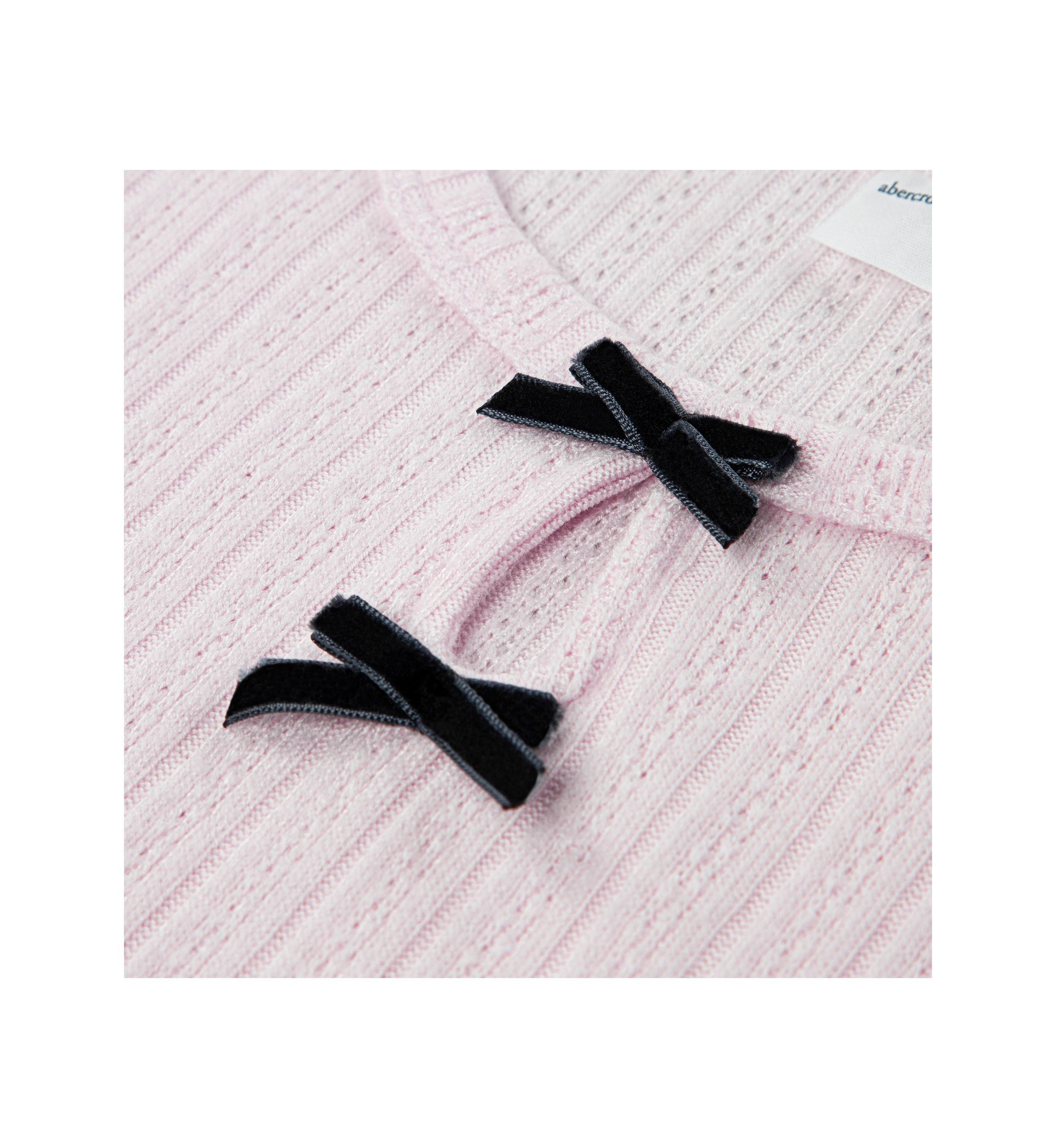 double bow pointelle top 