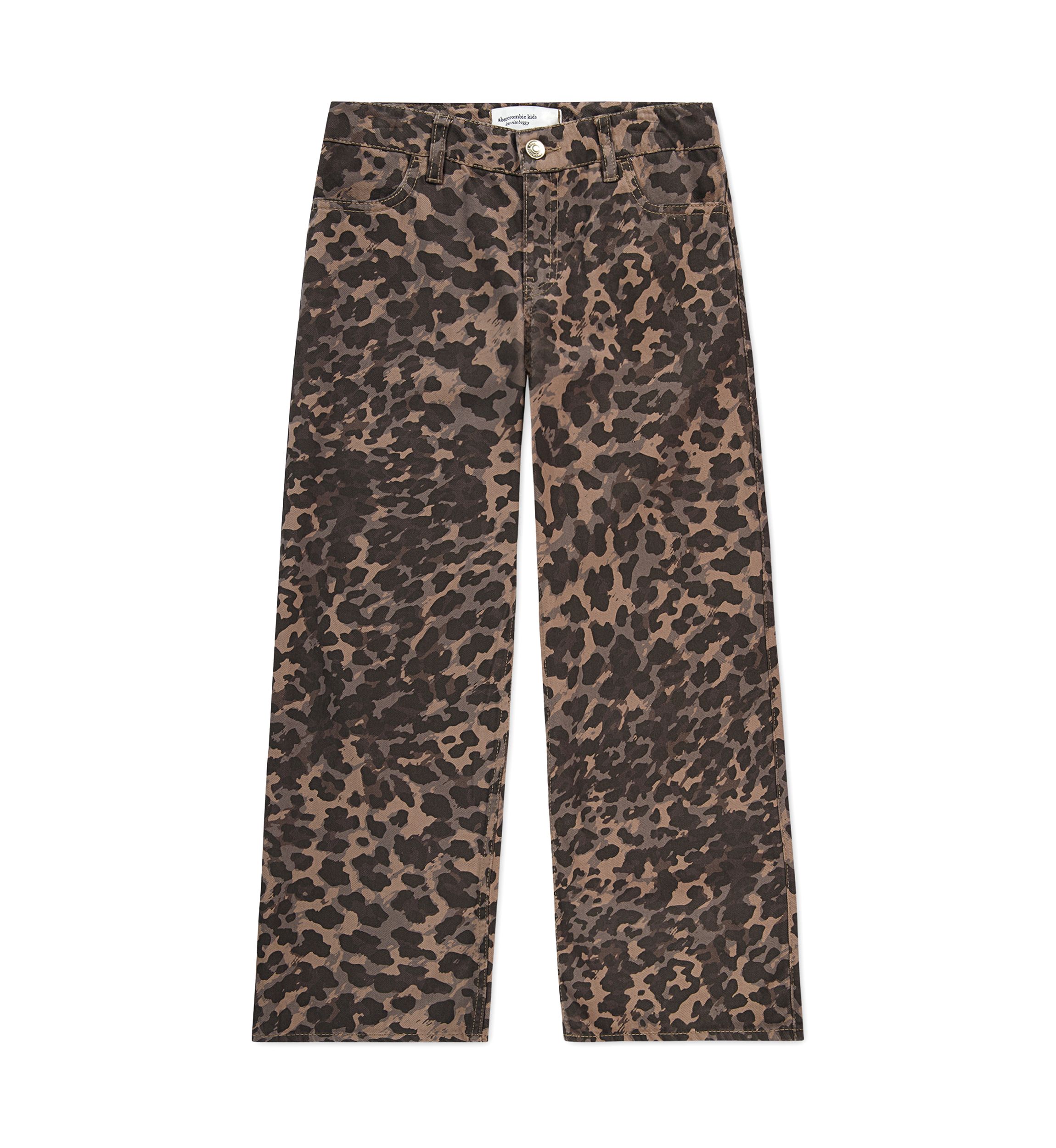 printed leopard baggy jeans 