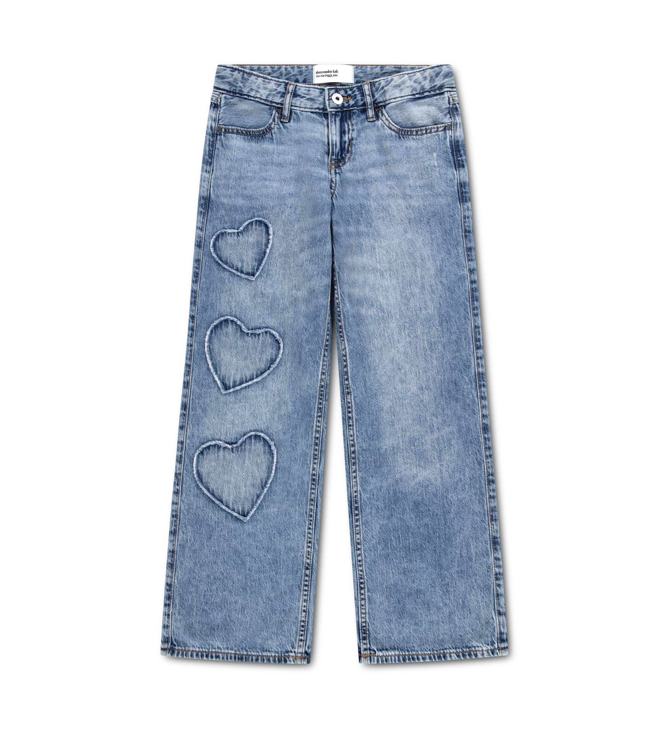 abercrombie kids low rise hearts baggy jeans | Belk