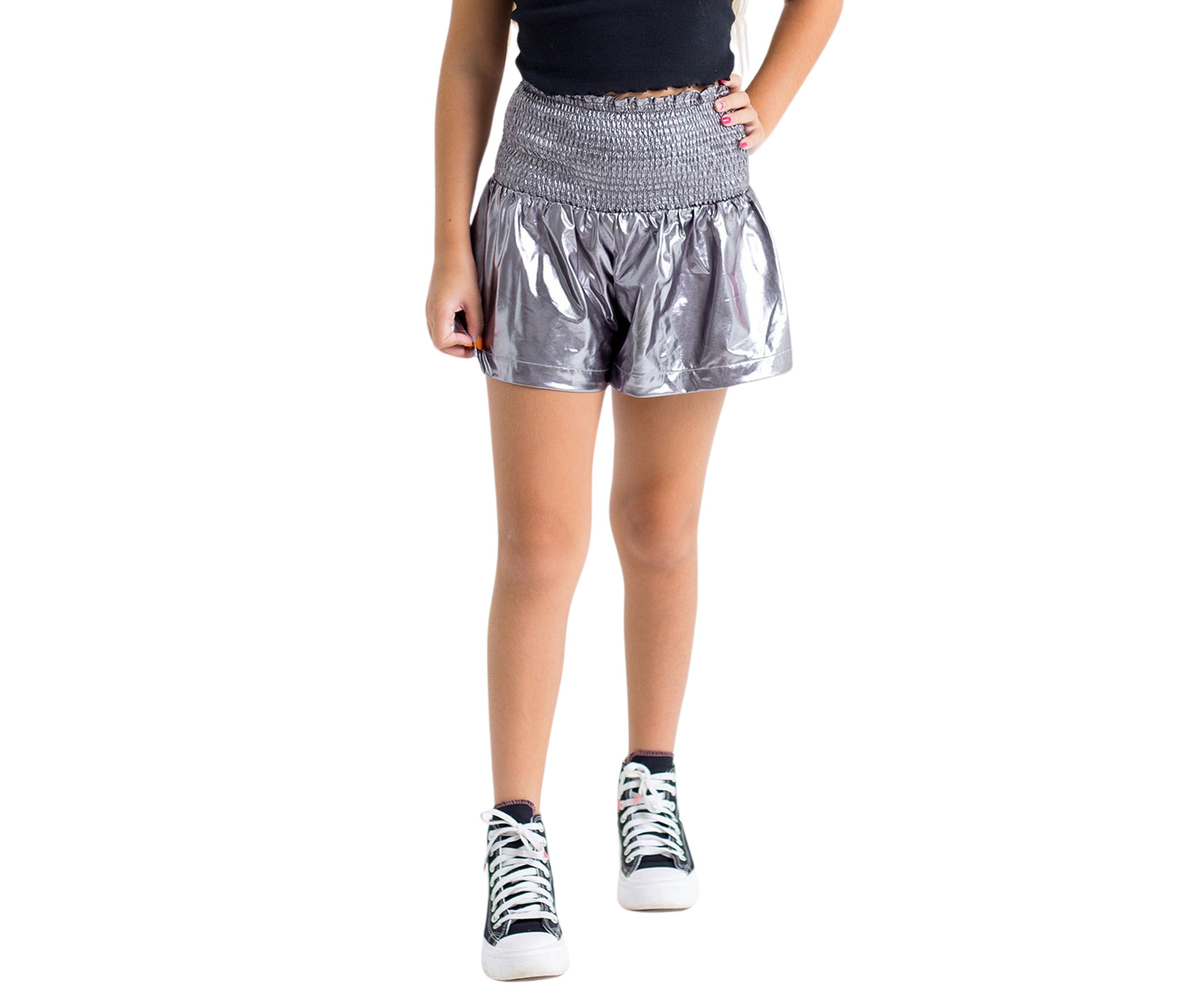 Girls 7-16 Eloise Smocked Metallic Skort
