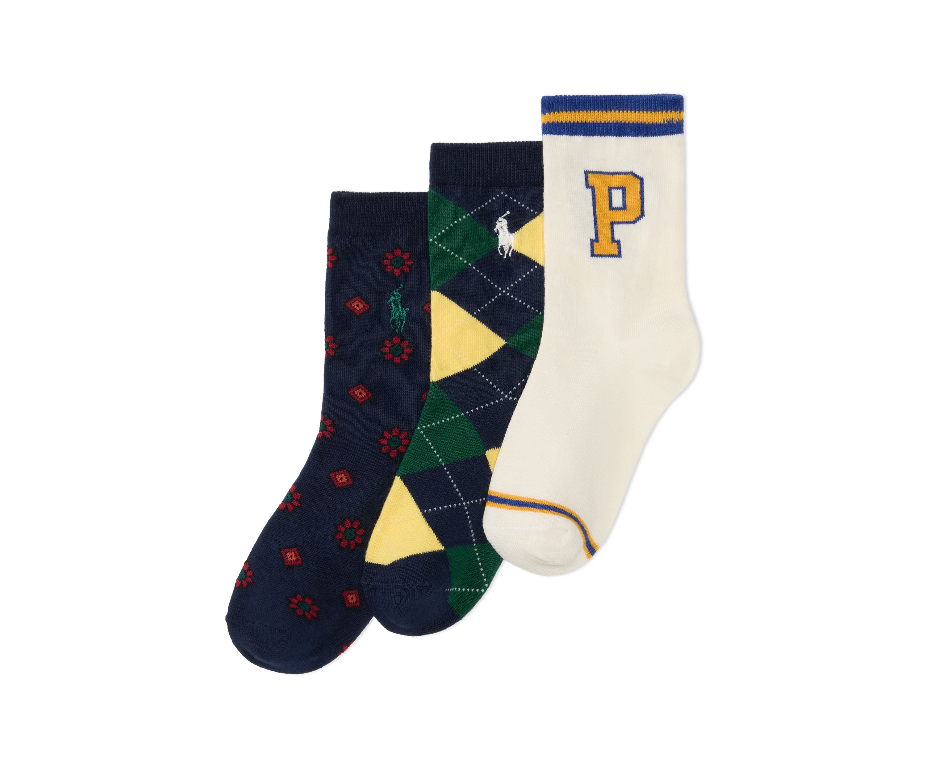 Varsity Prep Crew Socks - 3-Pack 