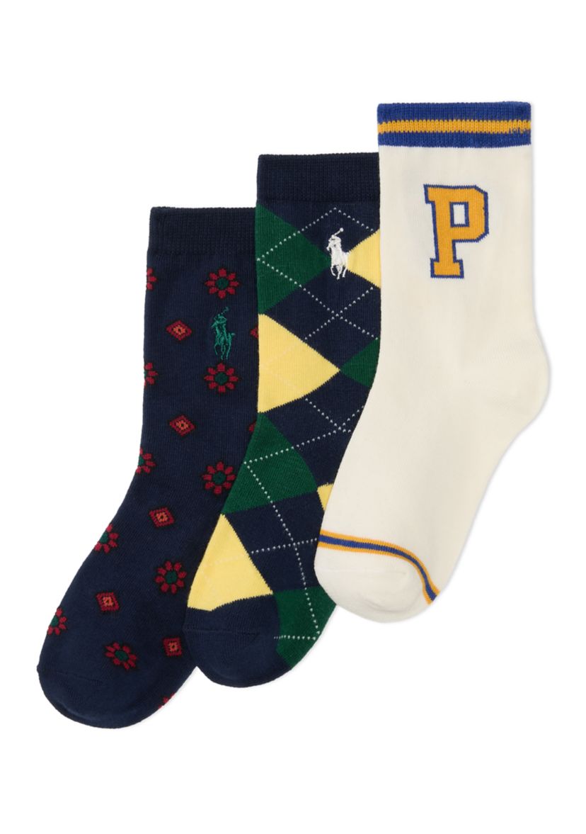 Varsity Prep Crew Socks - 3-Pack 
