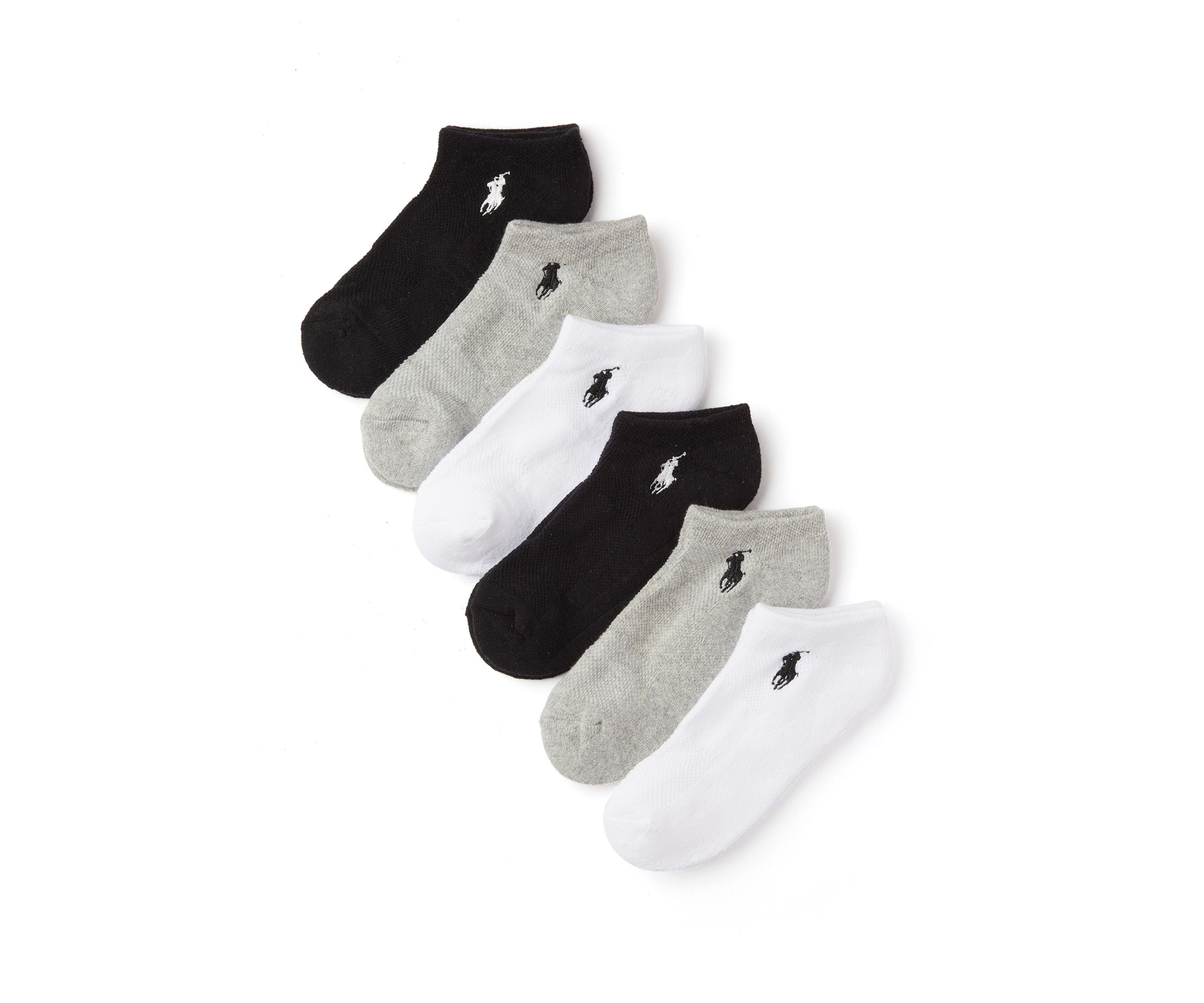 Girls Performance Cushioned Solid Low Cut Socks - 6 Pack 