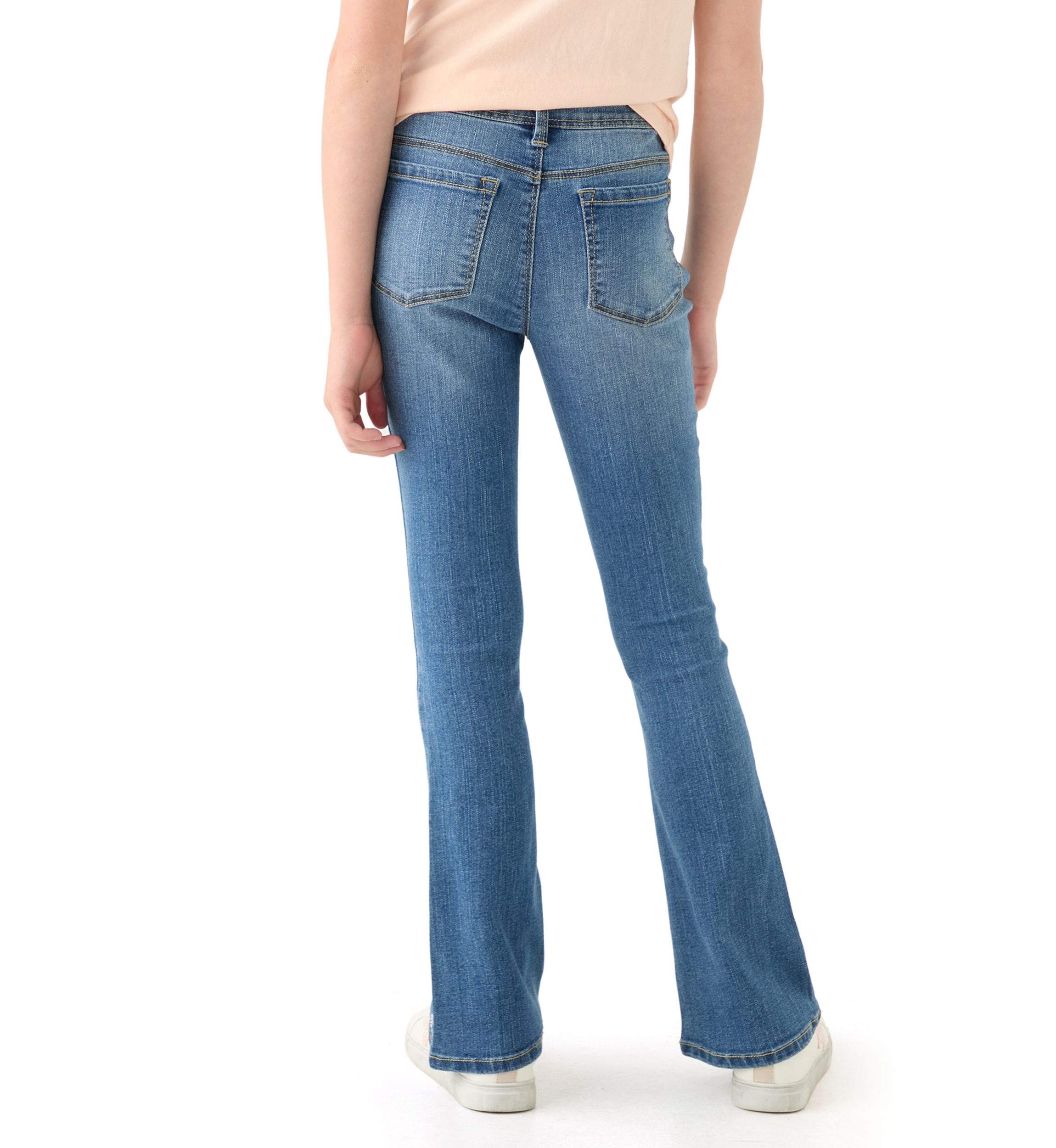Girls 7-16 Rhinestone Floral Embroidered Flare Jeans