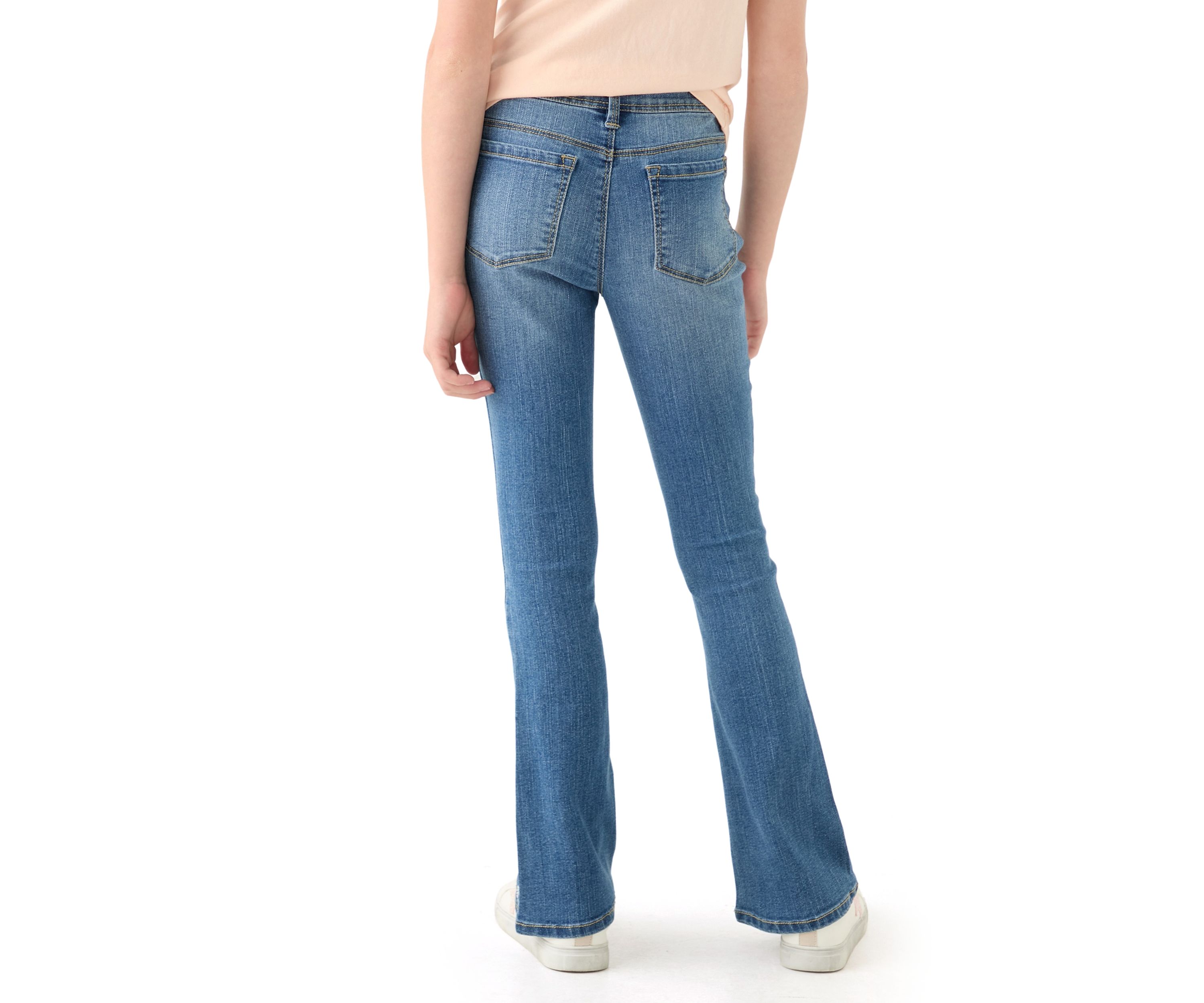 Girls 7-16 Rhinestone Floral Embroidered Flare Jeans
